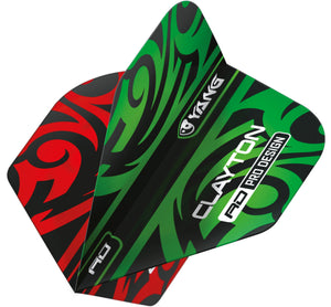 Red Dragon Jonny Clayton - The Ferret - Yin Yang - Green & Red - Standard Dart Flights