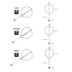 SHOT DARTS - FLIGHT DECK - ONE PIECE DART FLIGHT AND SHAFT SYSTEM - CLEAR