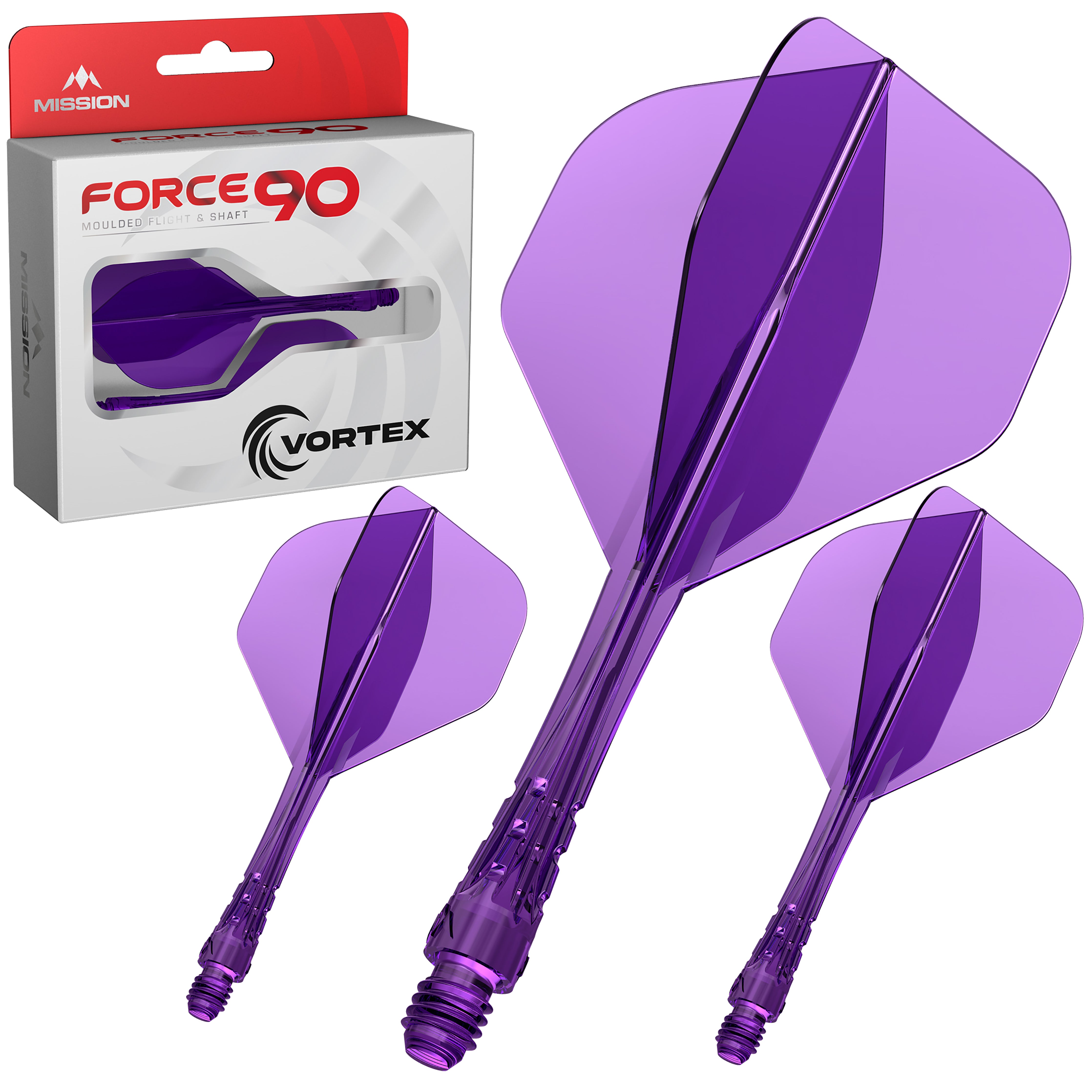 Mission Force 90 Vortex - Moulded Flight & Shaft - Standard No2 - Clear Purple