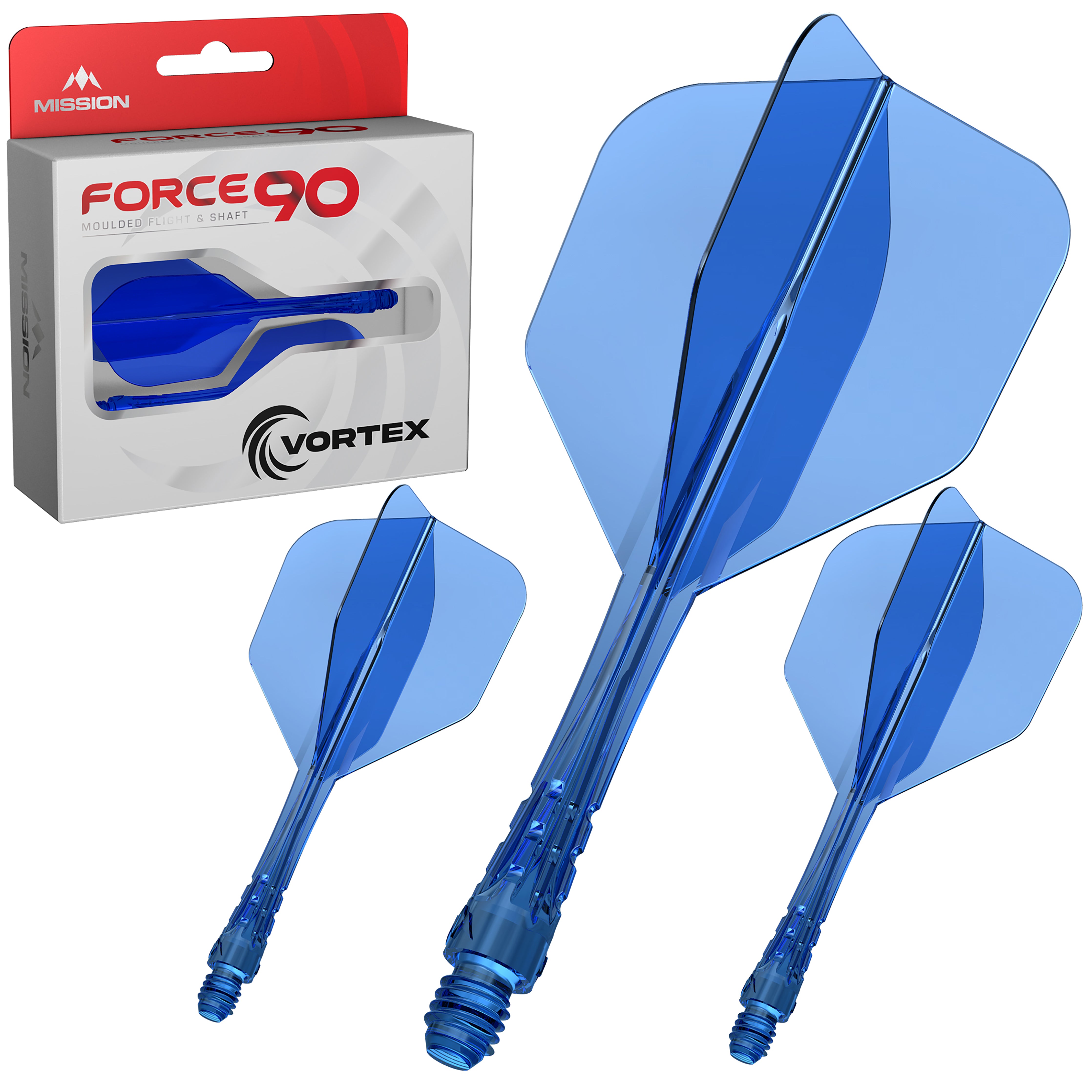 Mission Force 90 Vortex - Moulded Flight & Shaft - Standard No6 - Clear Blue