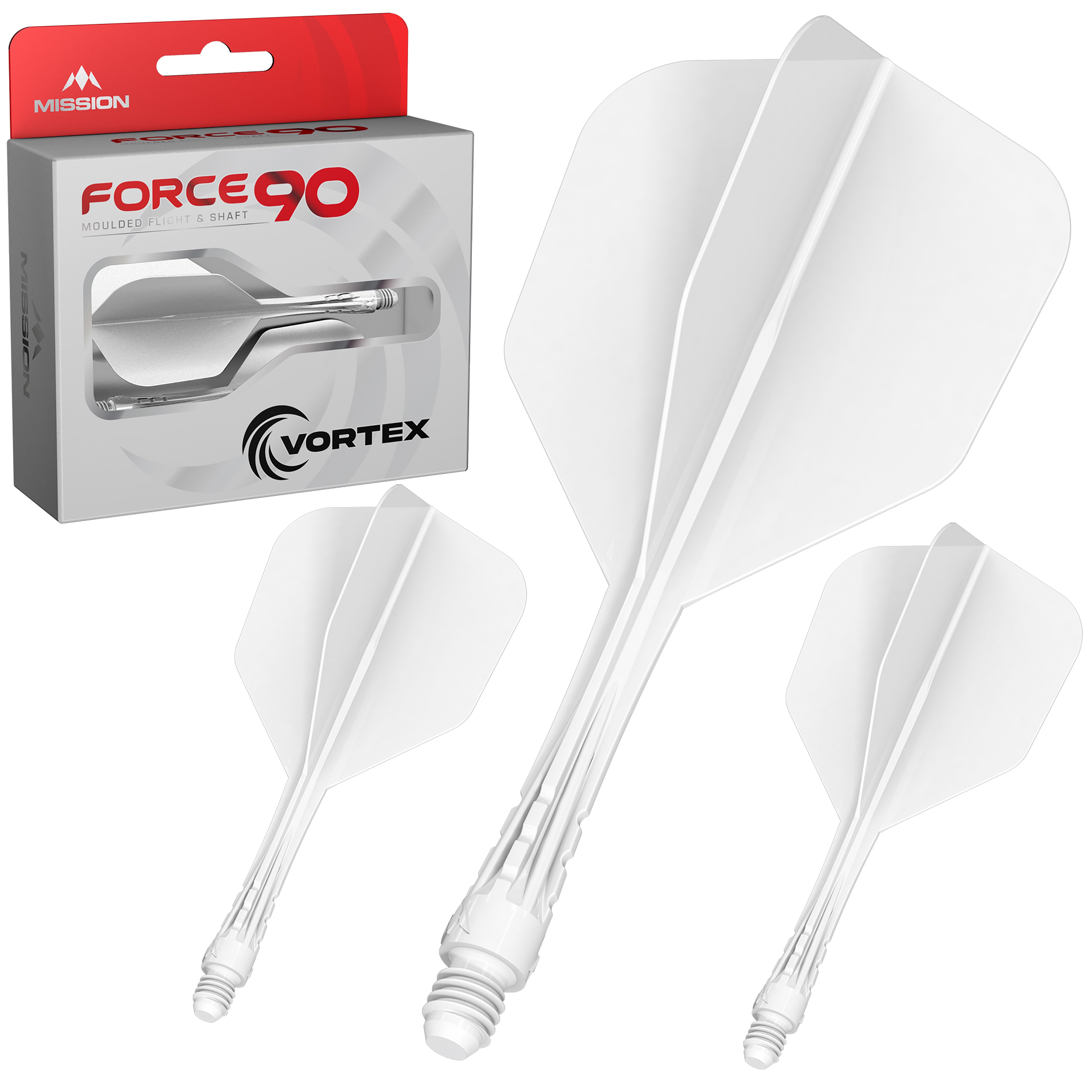 Mission Force 90 Vortex - Moulded Flight & Shaft - Standard No6 - White