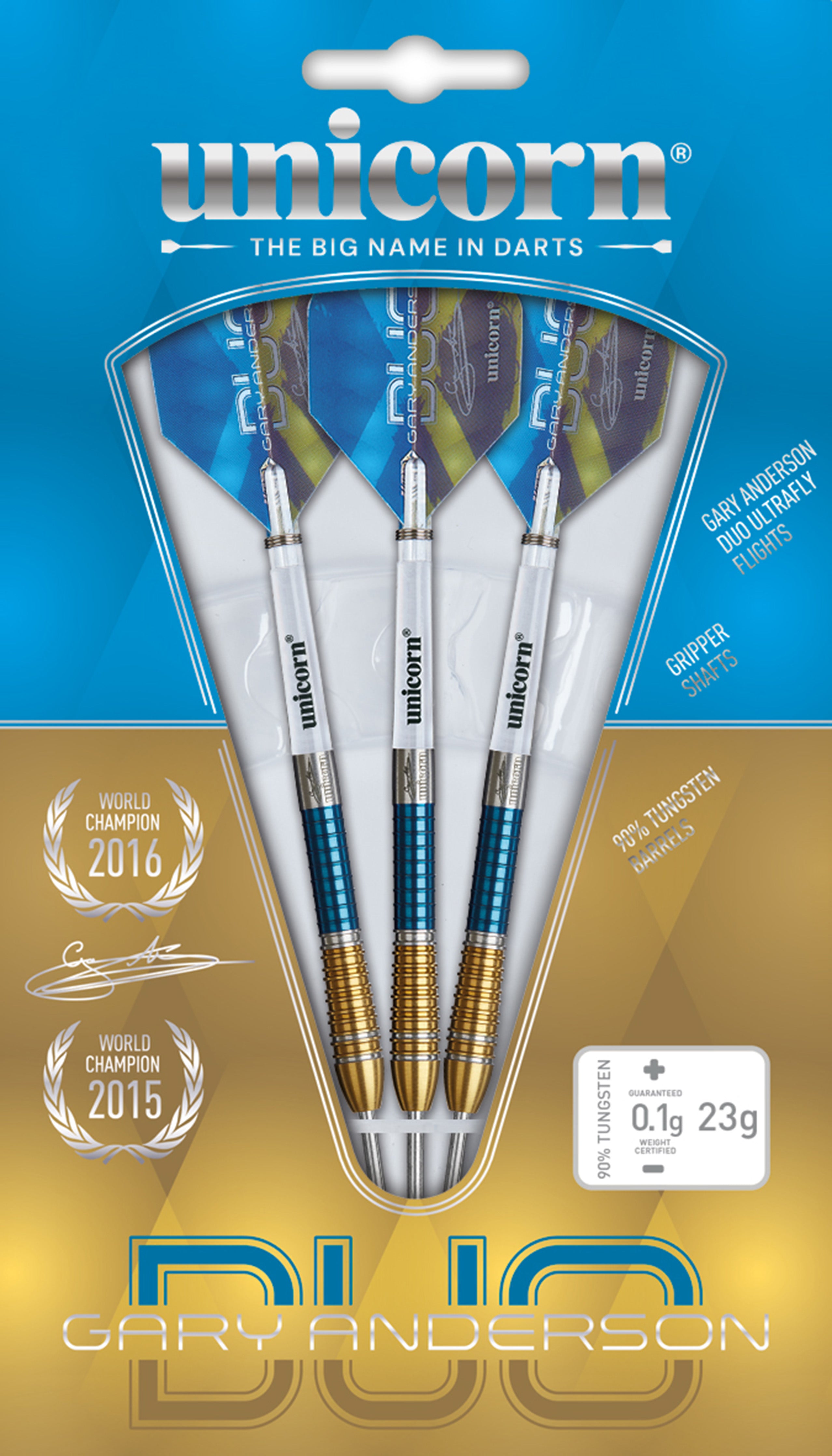 Unicorn Gary 'The Flying Scotsman' Anderson DUO Phase 6 Steel Tip Darts - 90% Tungsten - 21g to 25g