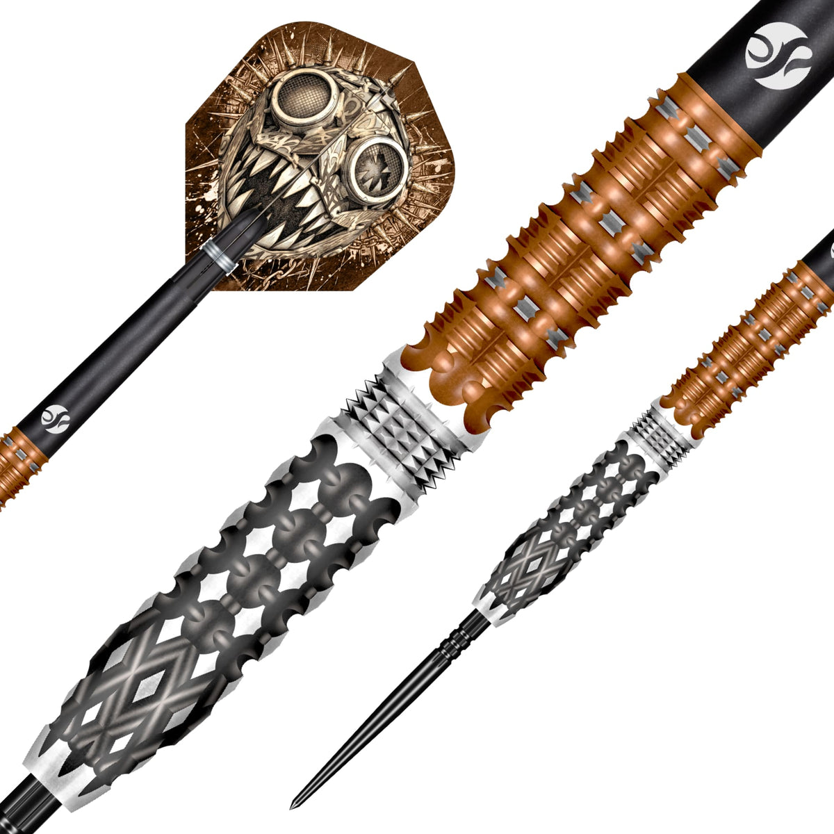Shot Gnarly Gnasha Steel Tip Dart Set - 95% Tungsten - Turbo Point - 23g 24g 25g