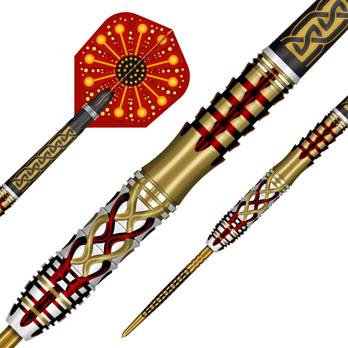 Shot Goths Alaric Steel Tip Dart Set - 95% Tungsten - Turbo Point - 23g 24g 25g