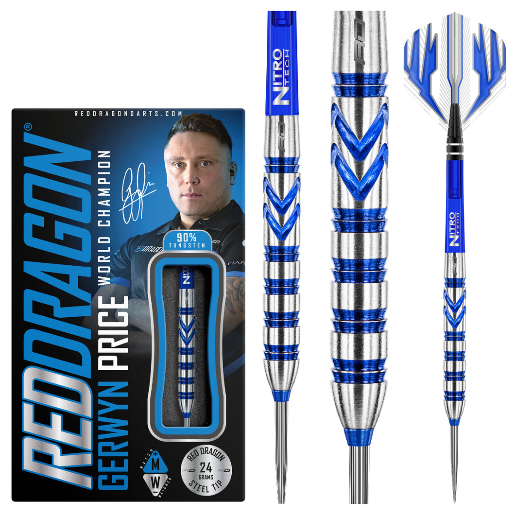 Red Dragon Gerwyn Price - Originals - Iceman - 90% Tungsten Darts - 23g 24g 26g