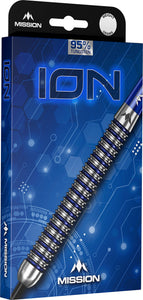 Mission ION Darts - Steel Tip - 95% Tungsten - Blue & Silver - 22g - 30g
