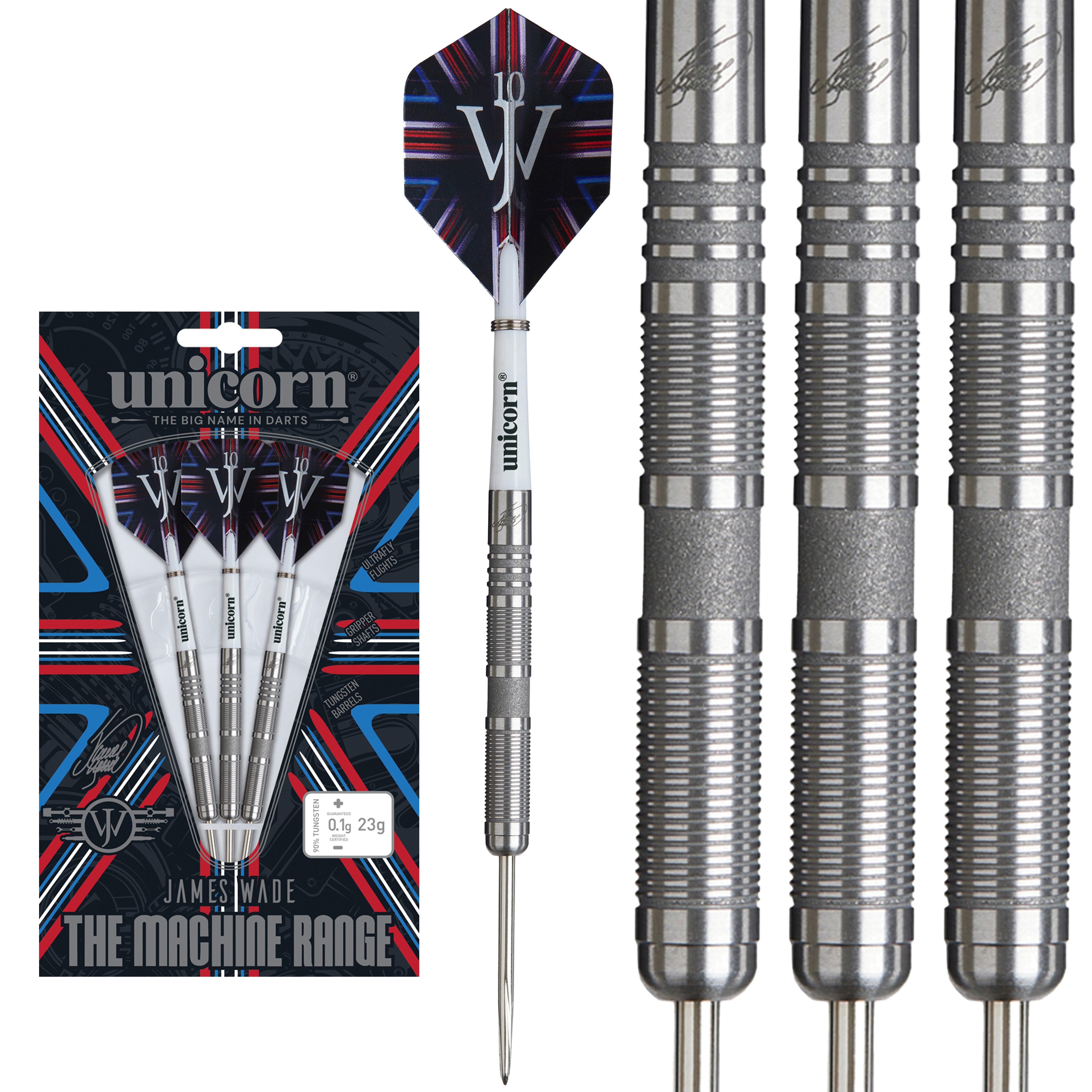 Unicorn James 'The Machine' Wade 04 Steel Tip Darts - 90% Tungsten - 21g 23g 25g
