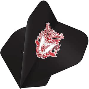 LIVERPOOL FC DART FLIGHTS - OFFICIAL LICENSED - NO2 - STANDARD SHAPE - LFC - F4 - BLACK - MAIN CREST