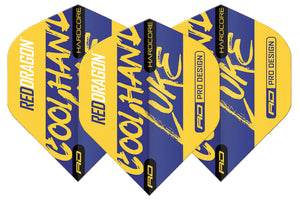 Red Dragon Luke Humphries - Cool hand - Yellow - Hardcore-  Standard Dart Flights