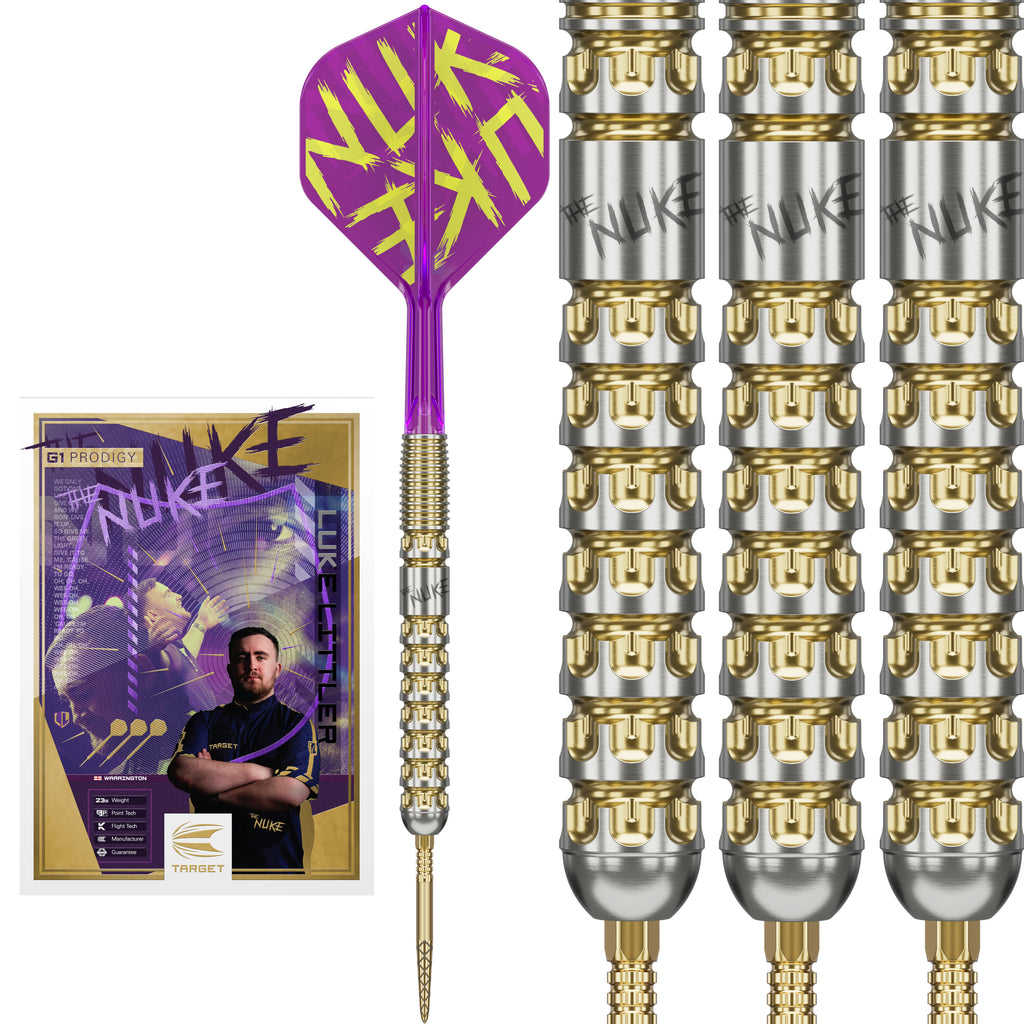 Prodigy Target T2 Target Luke Littler G1 Prodigy Steel Tip Darts 2024 - 95% Tungsten - 2