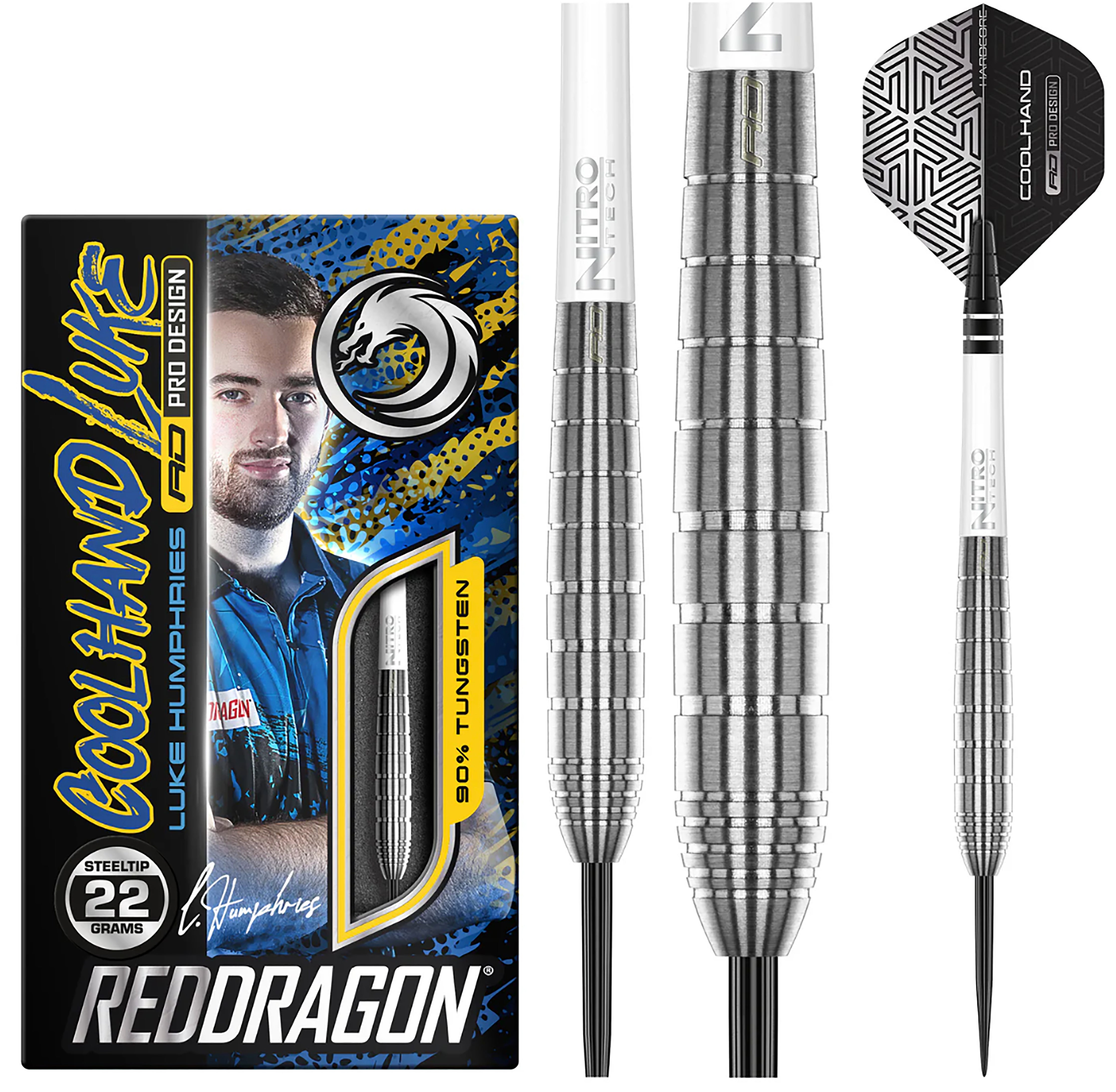 Red Dragon Luke Humphries TX1 - Cool Hand - 90% Tungsten Darts - 22g 24g