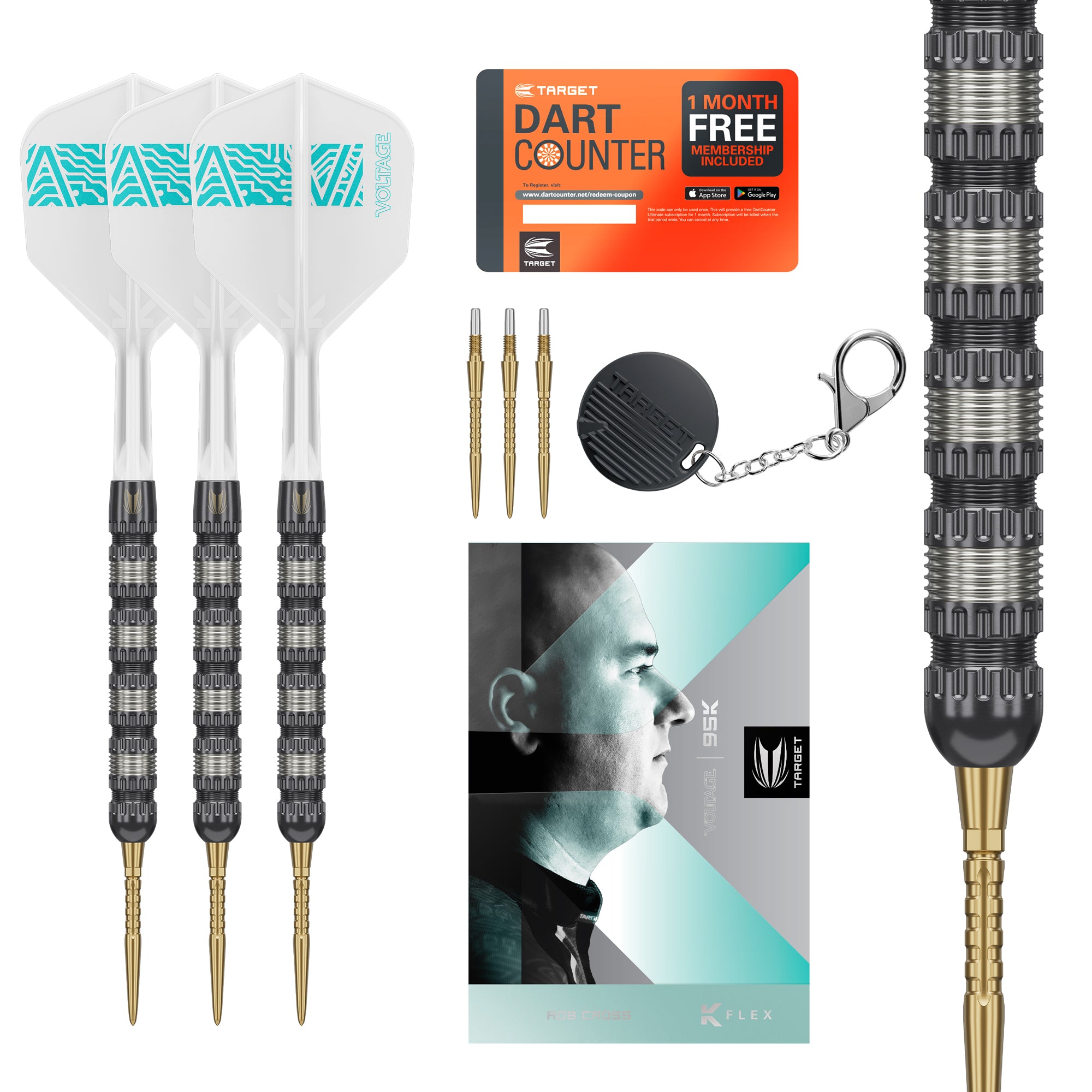 Target Rob Cross - Voltage -  95K - Swiss Point - SP - 95% Tungsten Steel Tip Darts - 21g 22g 23g