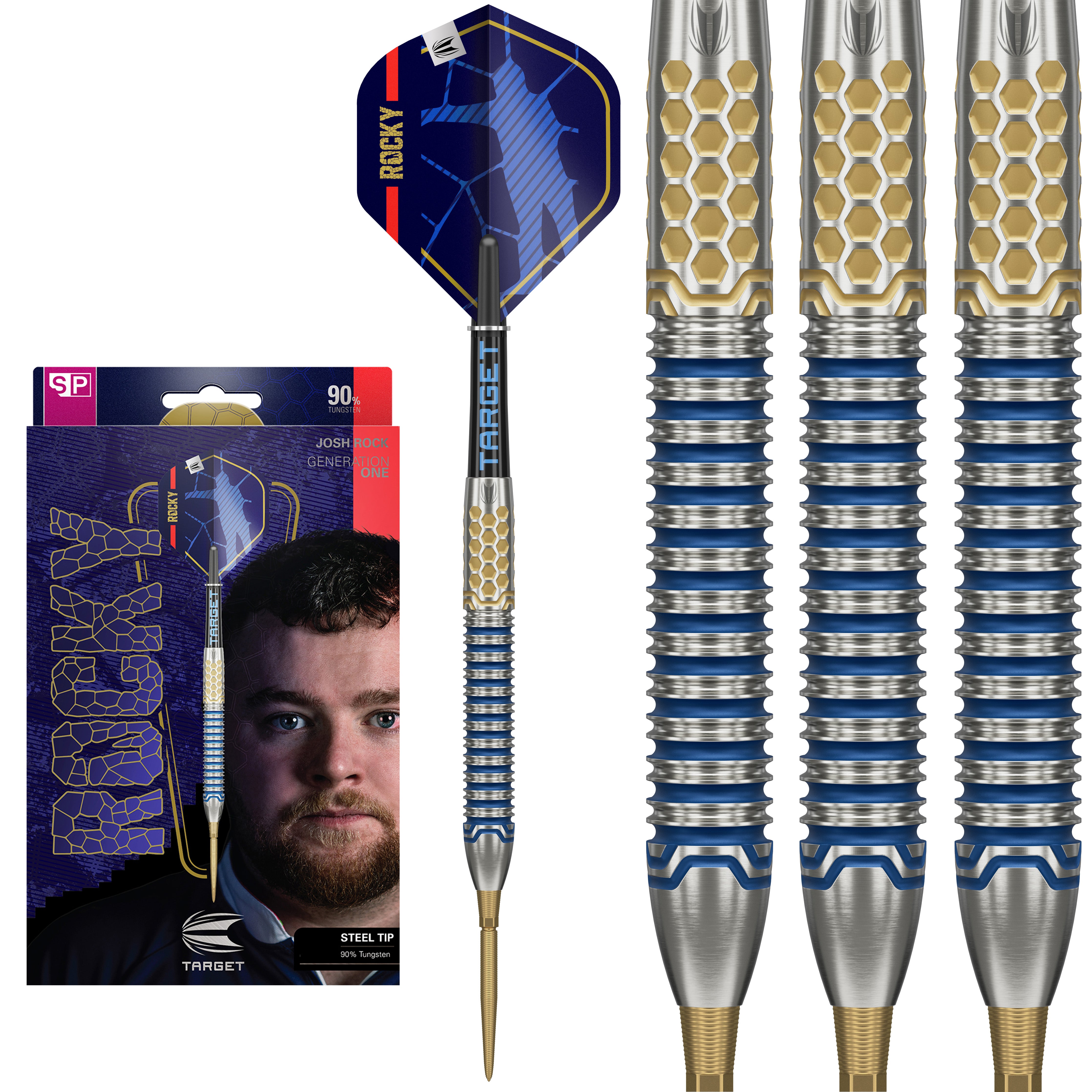 Target Josh Rock G1 Swiss SP Steel Tip Darts 2025 - 90% Tungsten - 22g 23g 24g 25g
