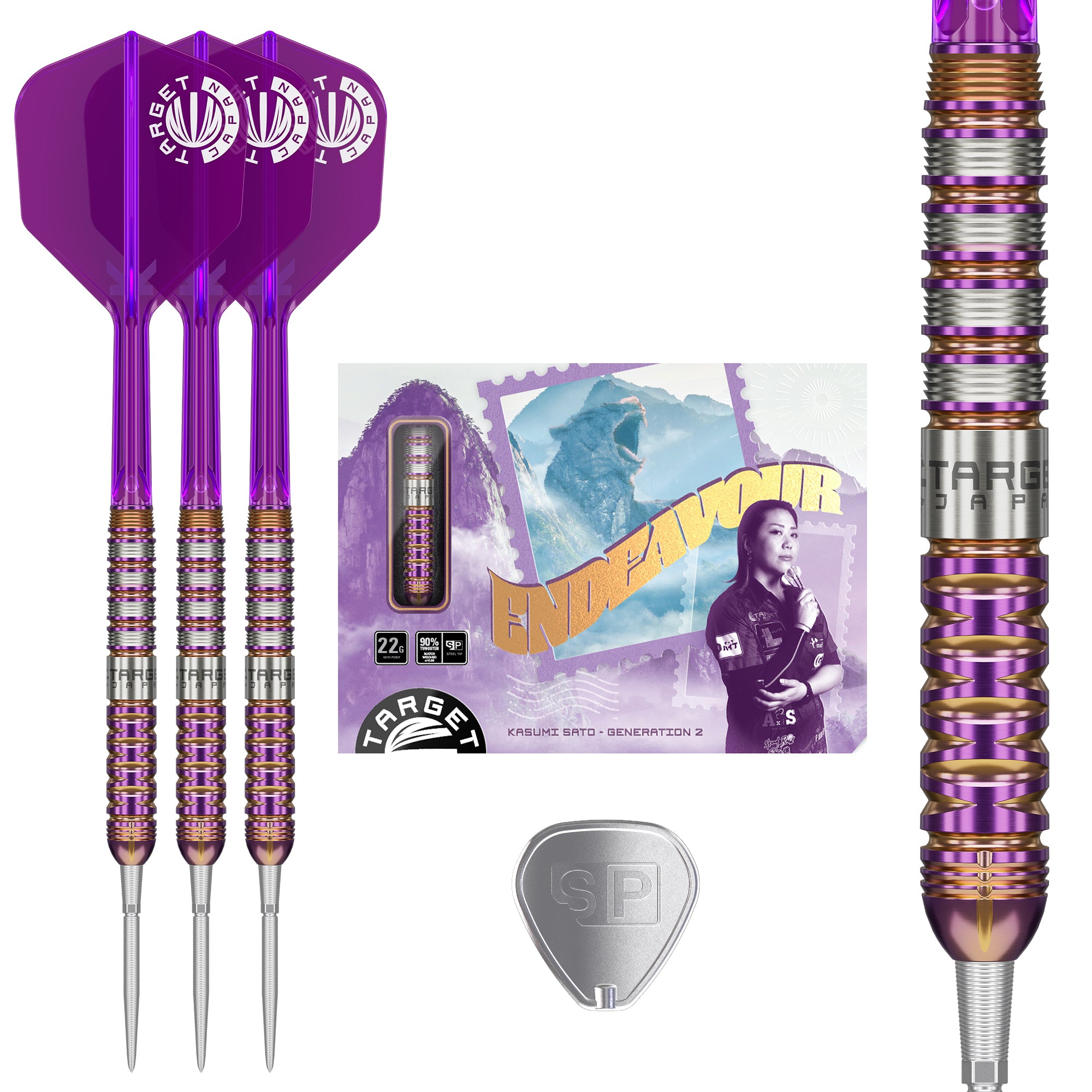 Target Japan Endeavour Gen 2 Darts - 90% Tungsten - Swiss Point - 22g 24g