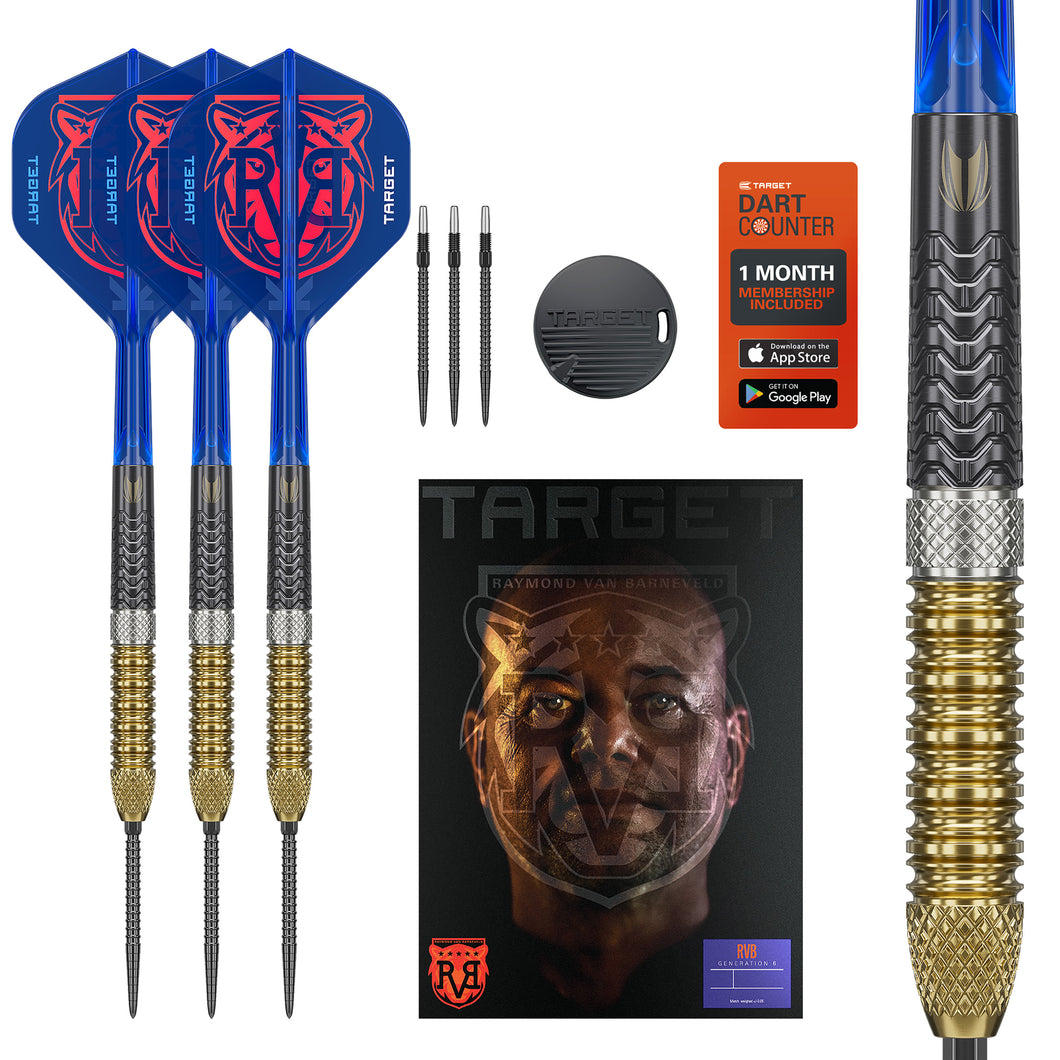 Target Raymond Van Barneveld - 95% Tungsten Darts - Gen 6 - Swiss Points - 21g 23g 25g