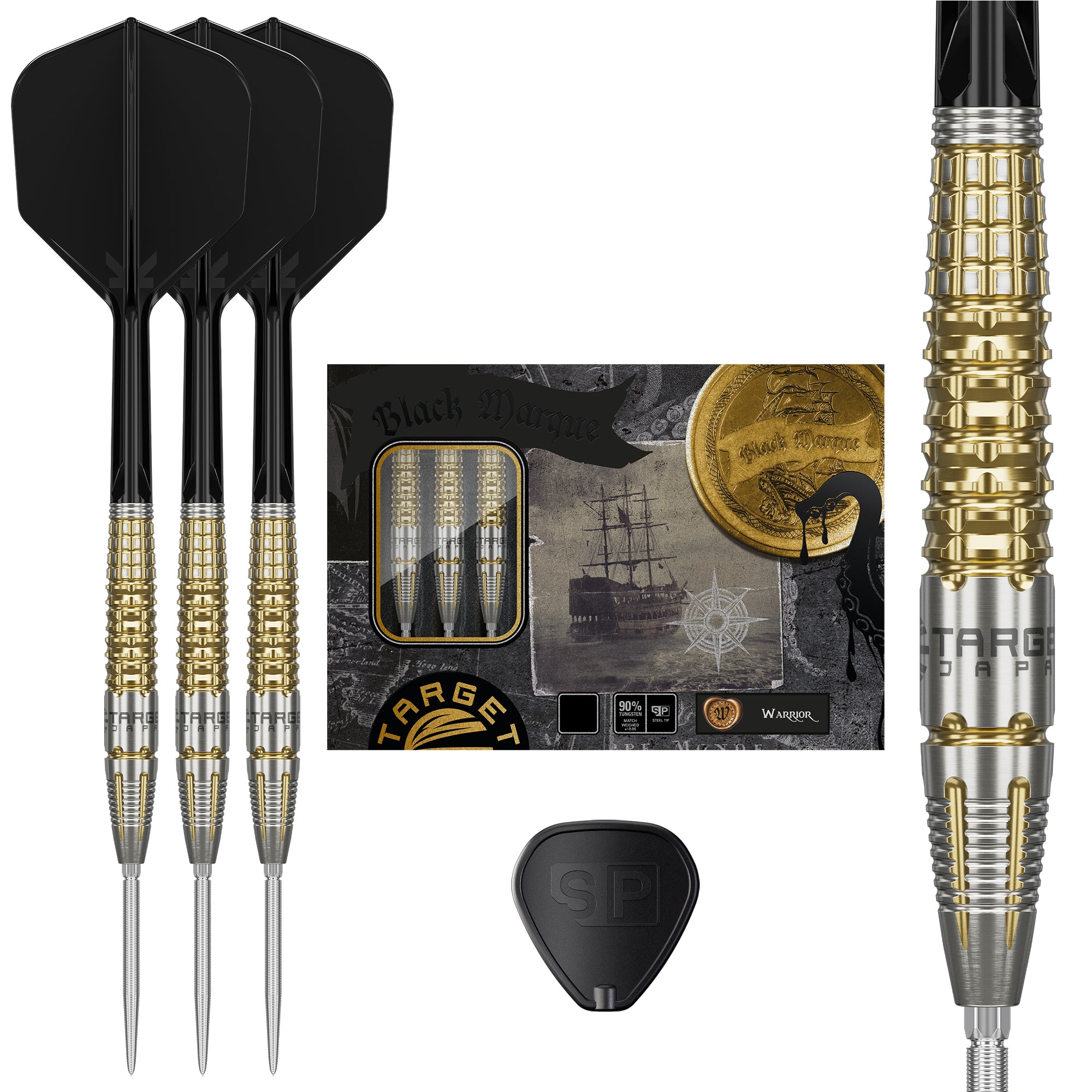 Target Japan Black Marque Warrior - 90% Tungsten Darts - Swiss Point - 23g 25g