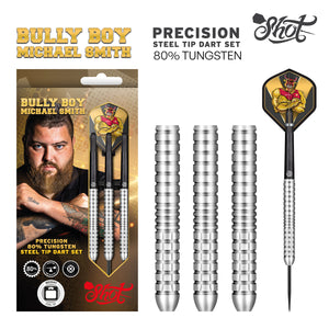 Shot - Michael Smith - Bully Boy - Precision - Steel Tip Dart Set - 80% Tungsten - 22g - 25g