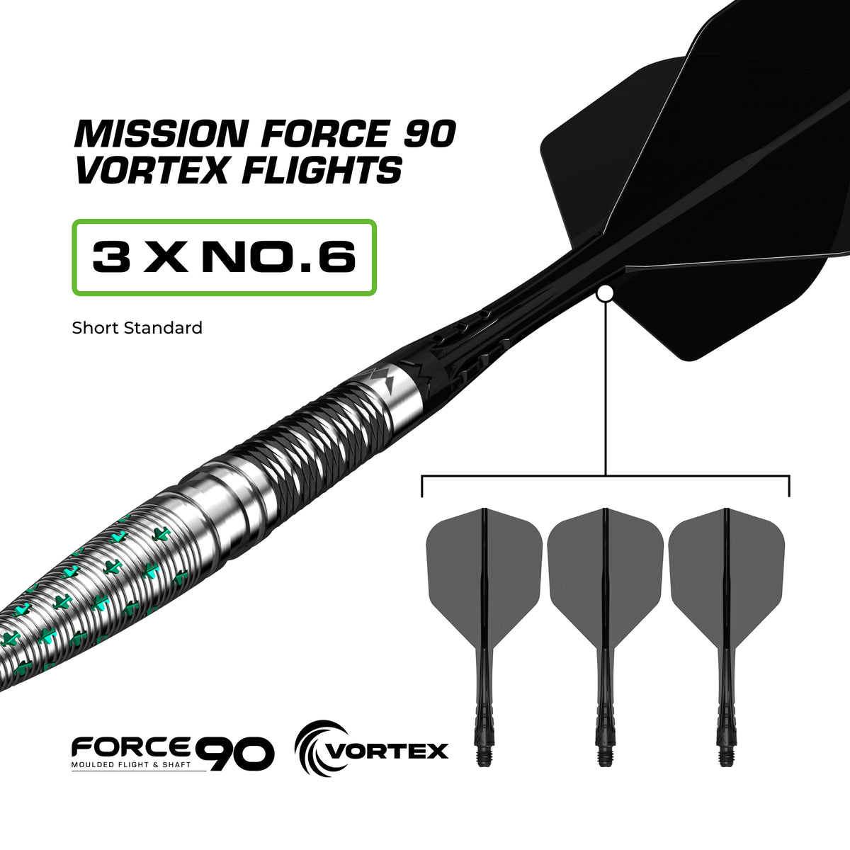 Mission Mantis R2.5 - 95% Tungsten Steel Tip Darts - 22g 24g