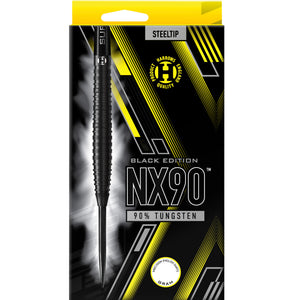 Harrows NX90 Black Edition Steel Tip Darts - 90% Tungsten - 21g to 26g