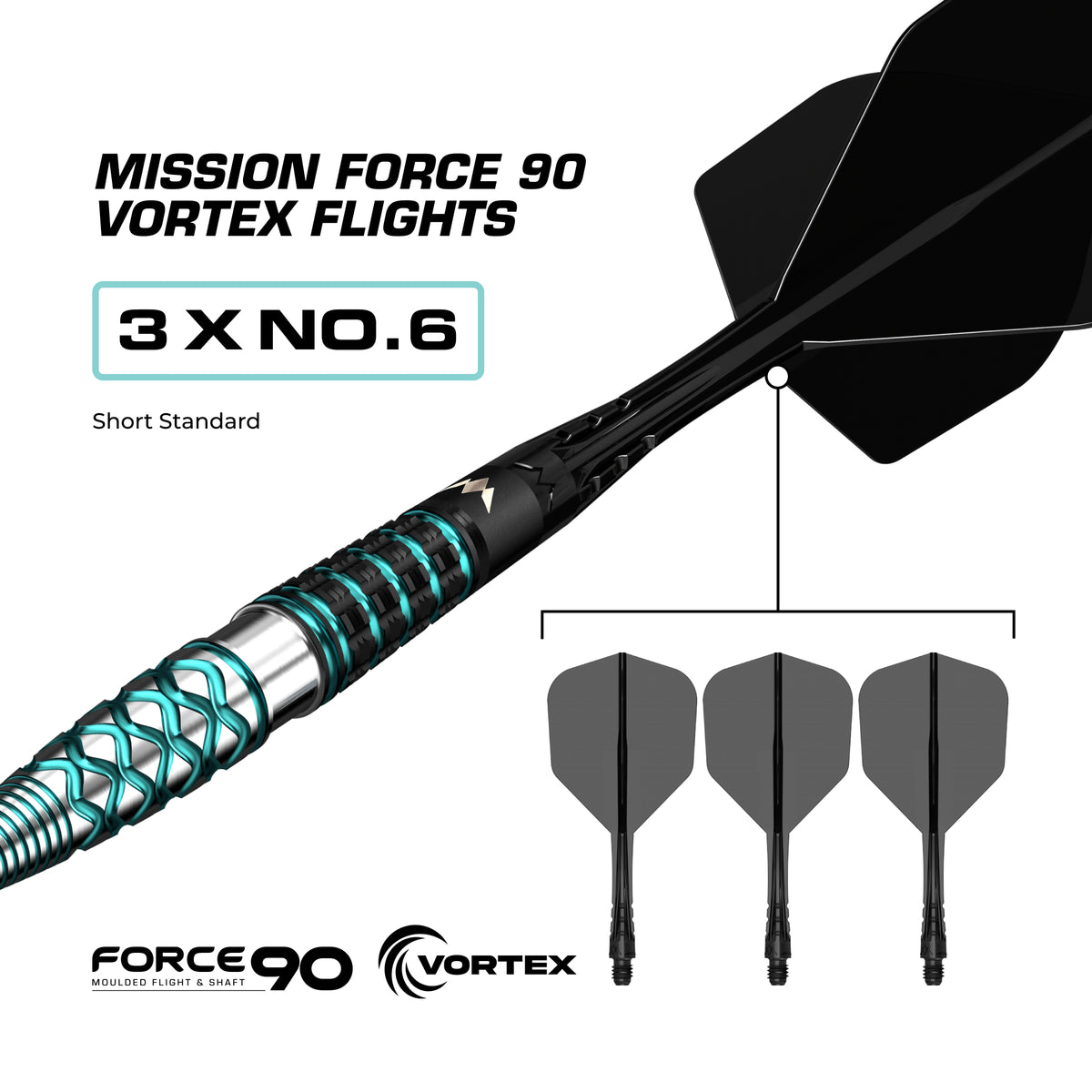 Mission Neptune R2.5 - 90% Tungsten Steel Tip Darts - 21g 23g 25g