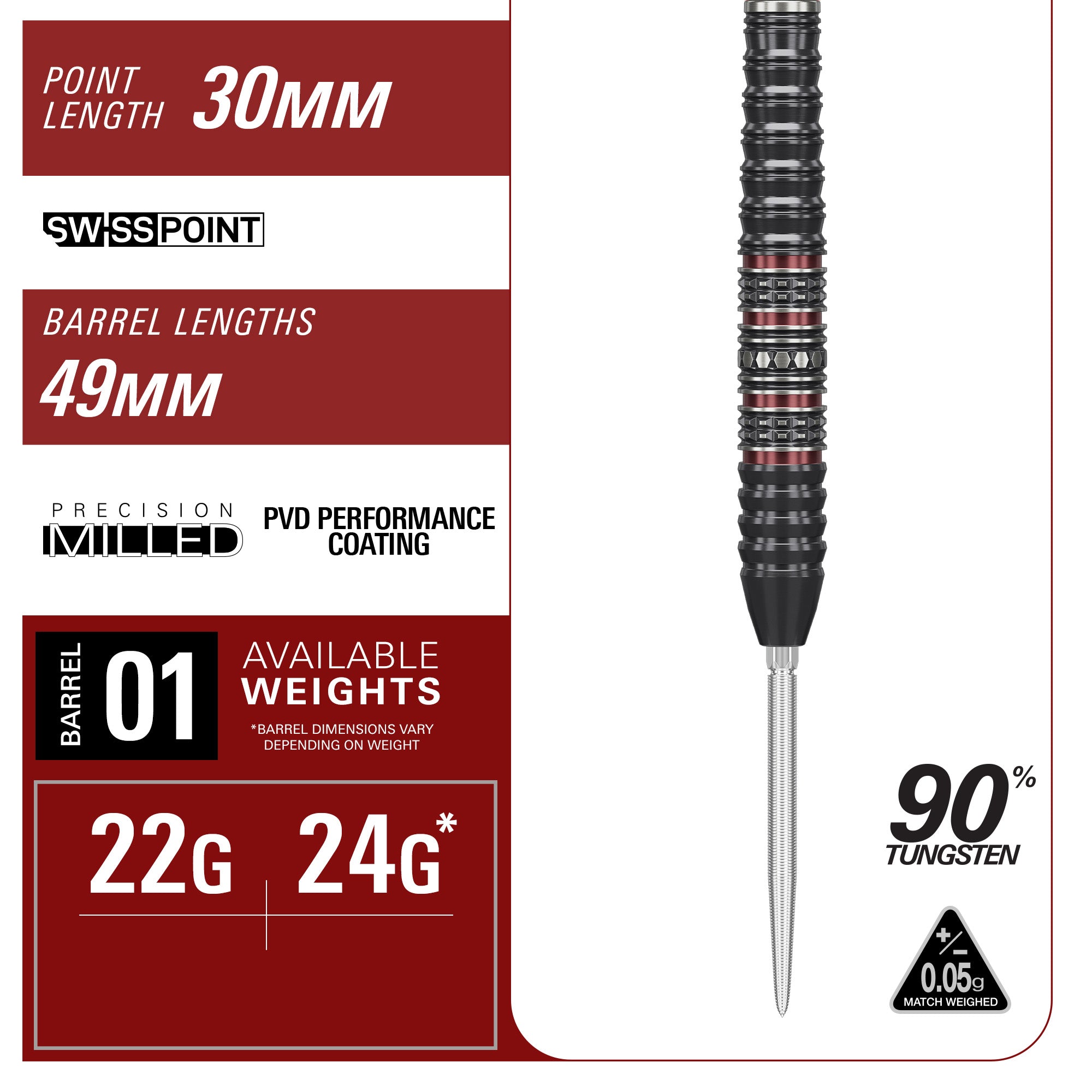 Target Japan - Diamond Gen 4 - Prime Series - 90% Tungsten Darts - Swiss Points - 22g 24g