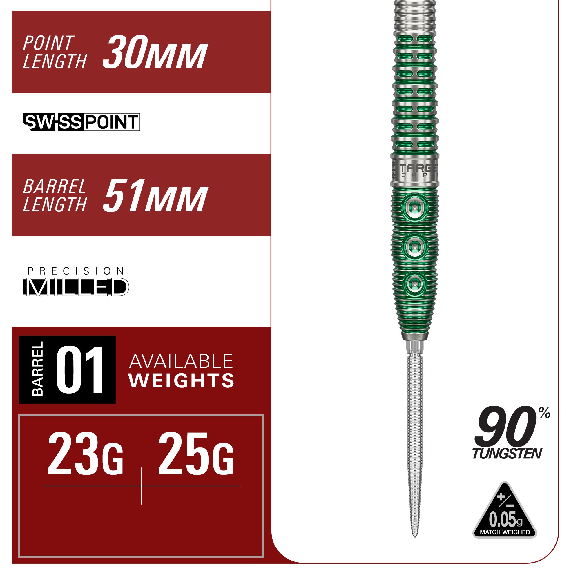 Target Japan - Xeno - Gen 1 - Prime Series - 90% Tungsten Darts - Swis