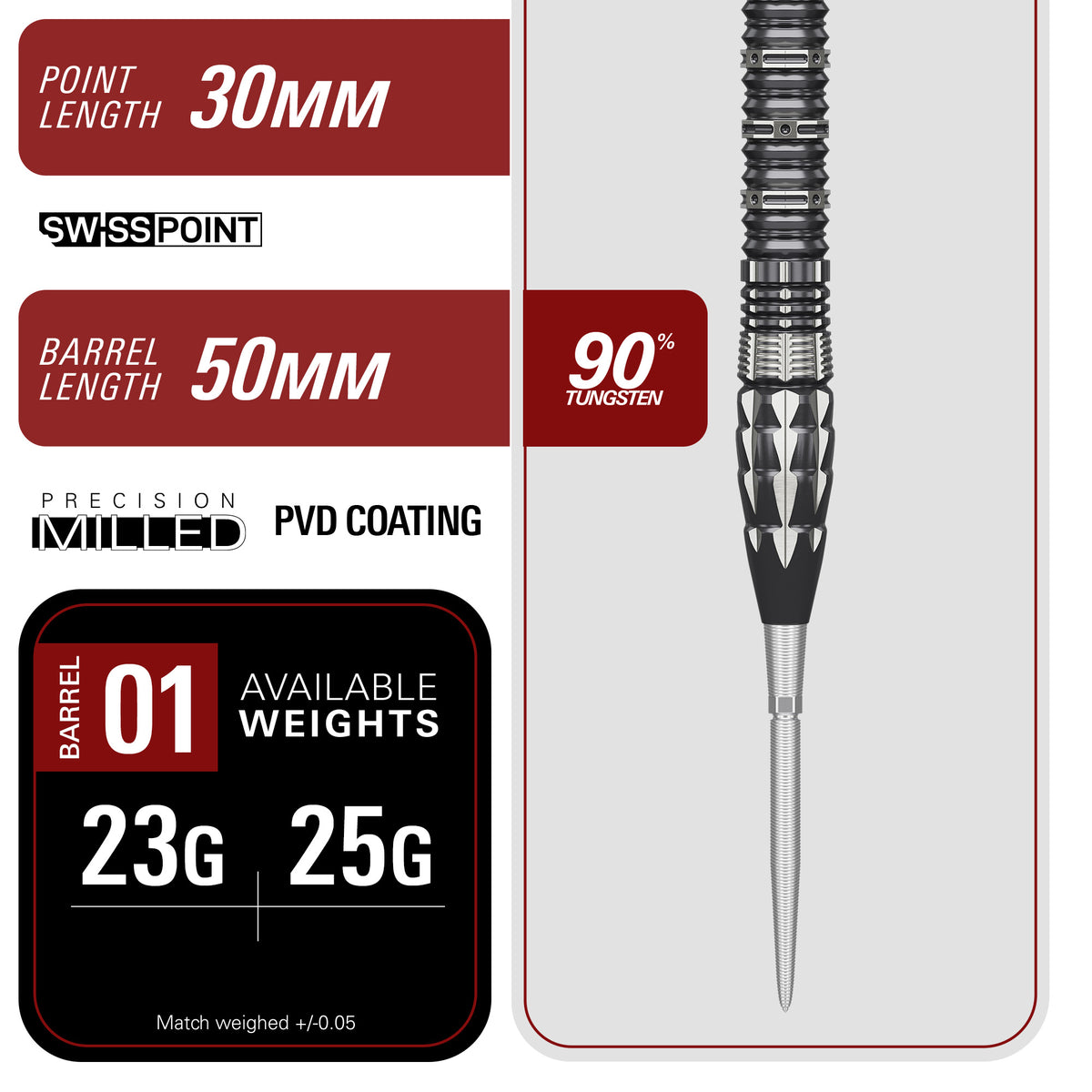 Target Japan - PYRO - GEN 12 - 90% Tungsten Darts - SP - 23g 25g