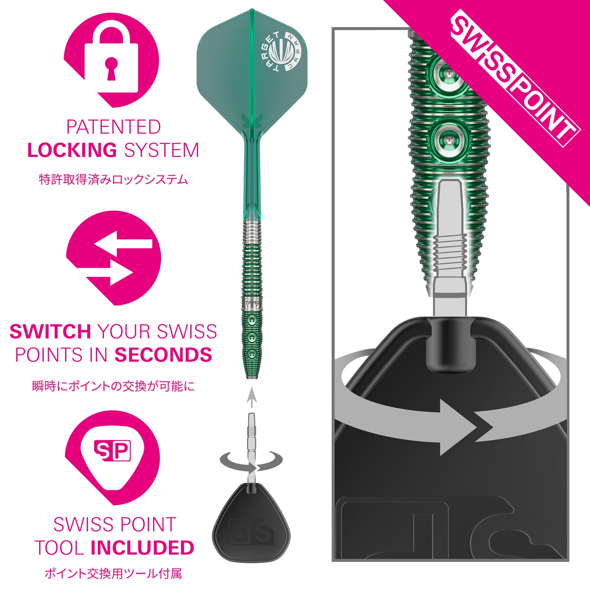 Target Japan - Xeno - Gen 1 - Prime Series - 90% Tungsten Darts - Swiss Point - 23g 25g