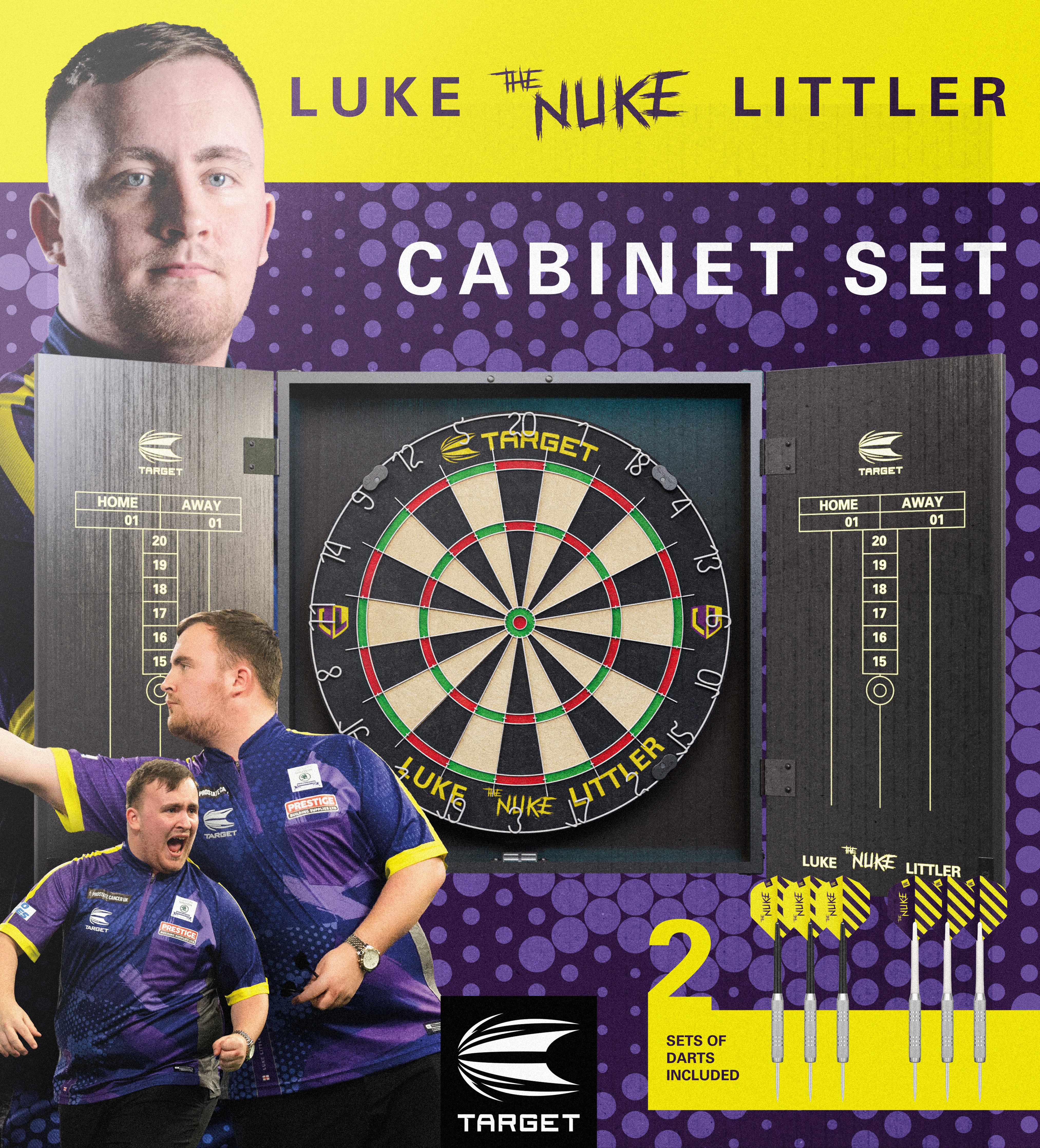 Target Luke' The Nuke' Littler Cabinet & Dartboard Set 2024