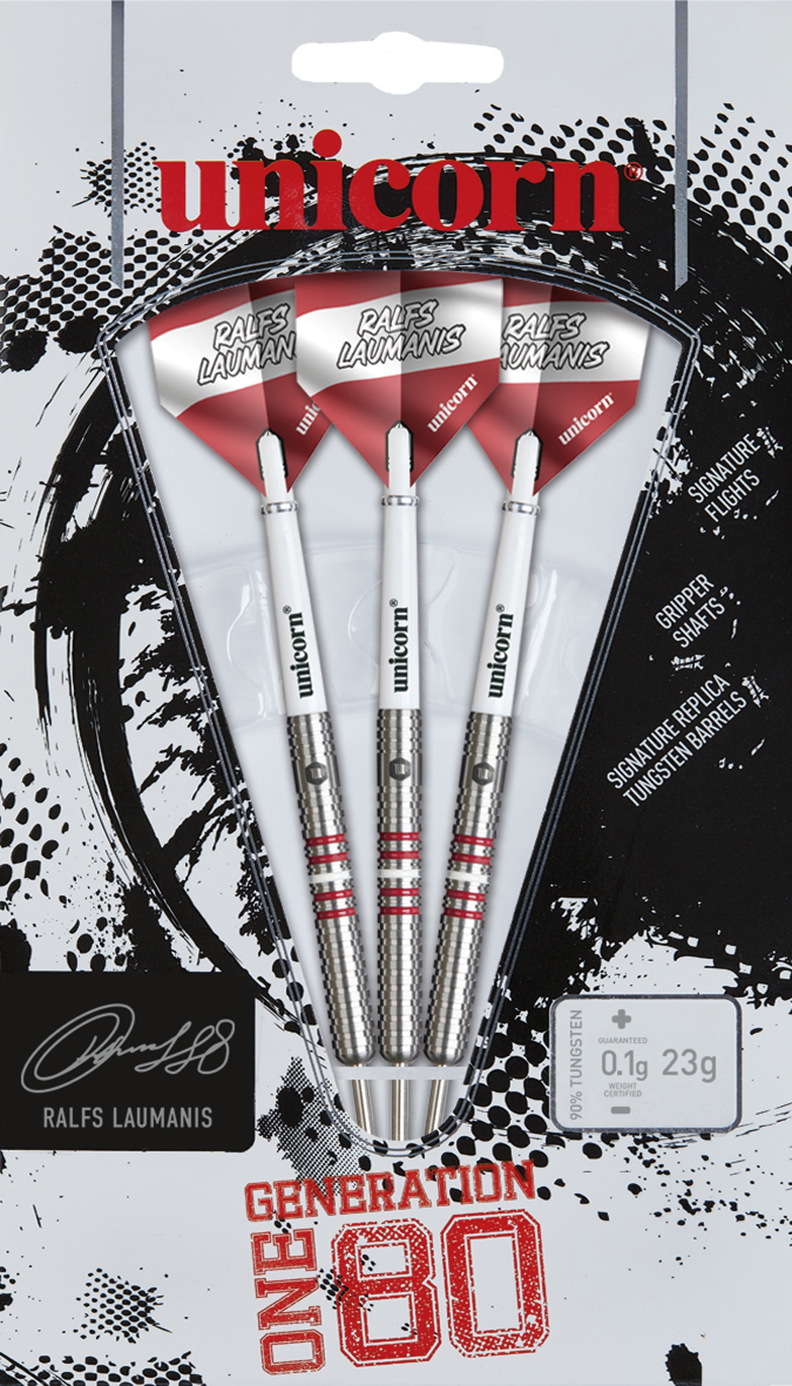 Unicorn Ralfs Laumanis Steel Tip Darts - 90% Tungsten - 23g