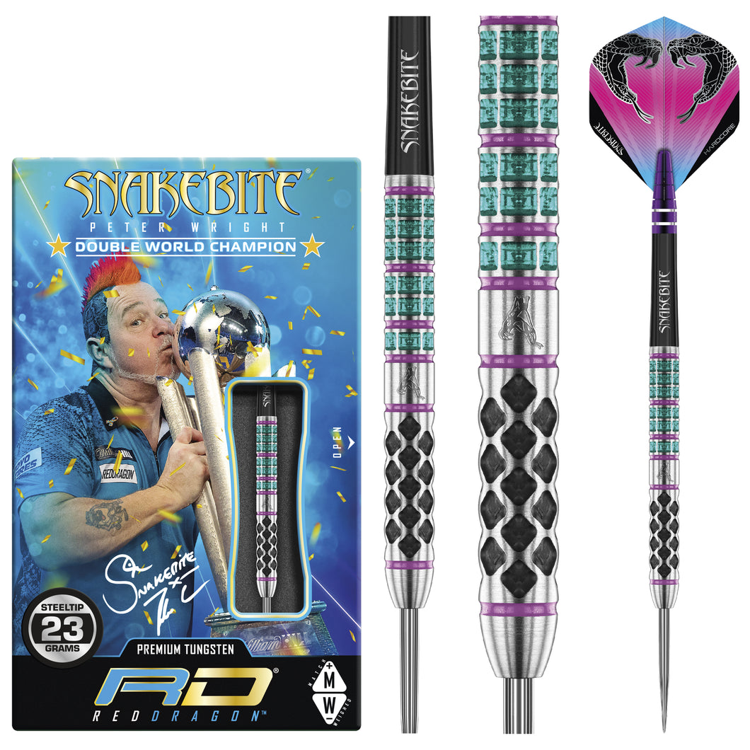 Red Dragon Peter Wright  - Supa Venom - Snakebite - 90% Tungsten Darts - 23g 24g