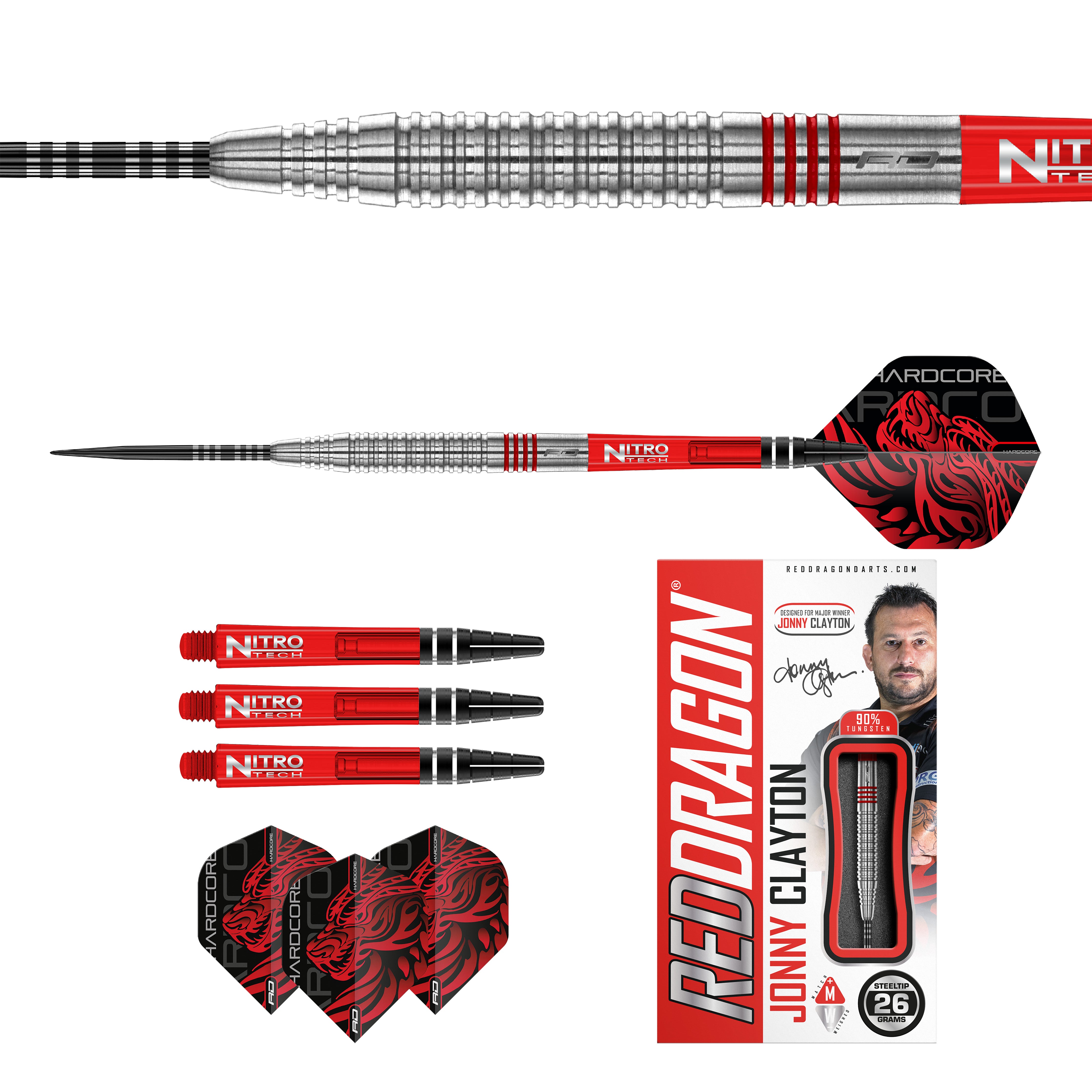 Red Dragon Jonny Clayton - The Ferret - Original 2.0 - 90% Tungsten Da