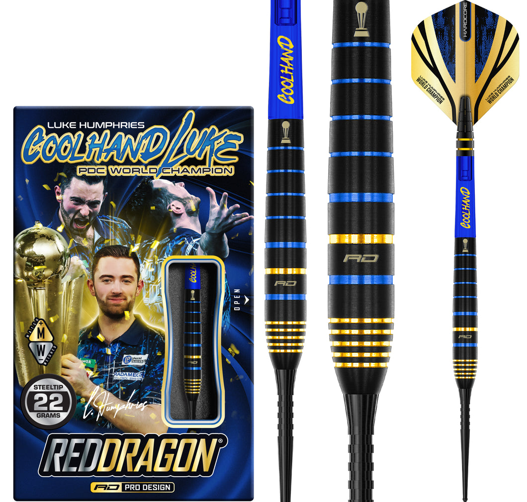 Red Dragon - Luke Humphries TX4 Avenger Steel Tip Darts - 90% Tungsten - 22g 24g