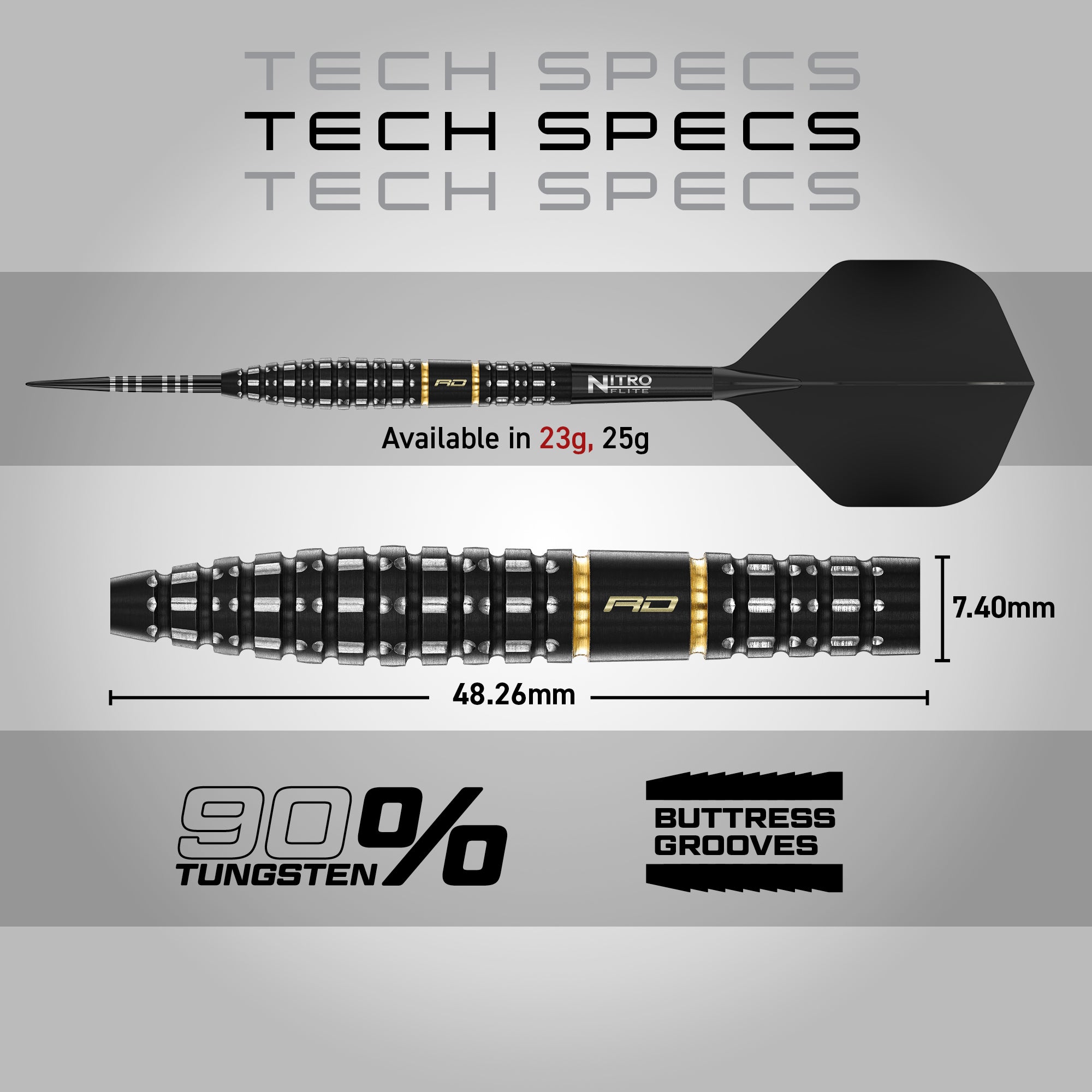 Red Dragon Ascend - Torpedo - 90% Tungsten Darts - 23g 25g