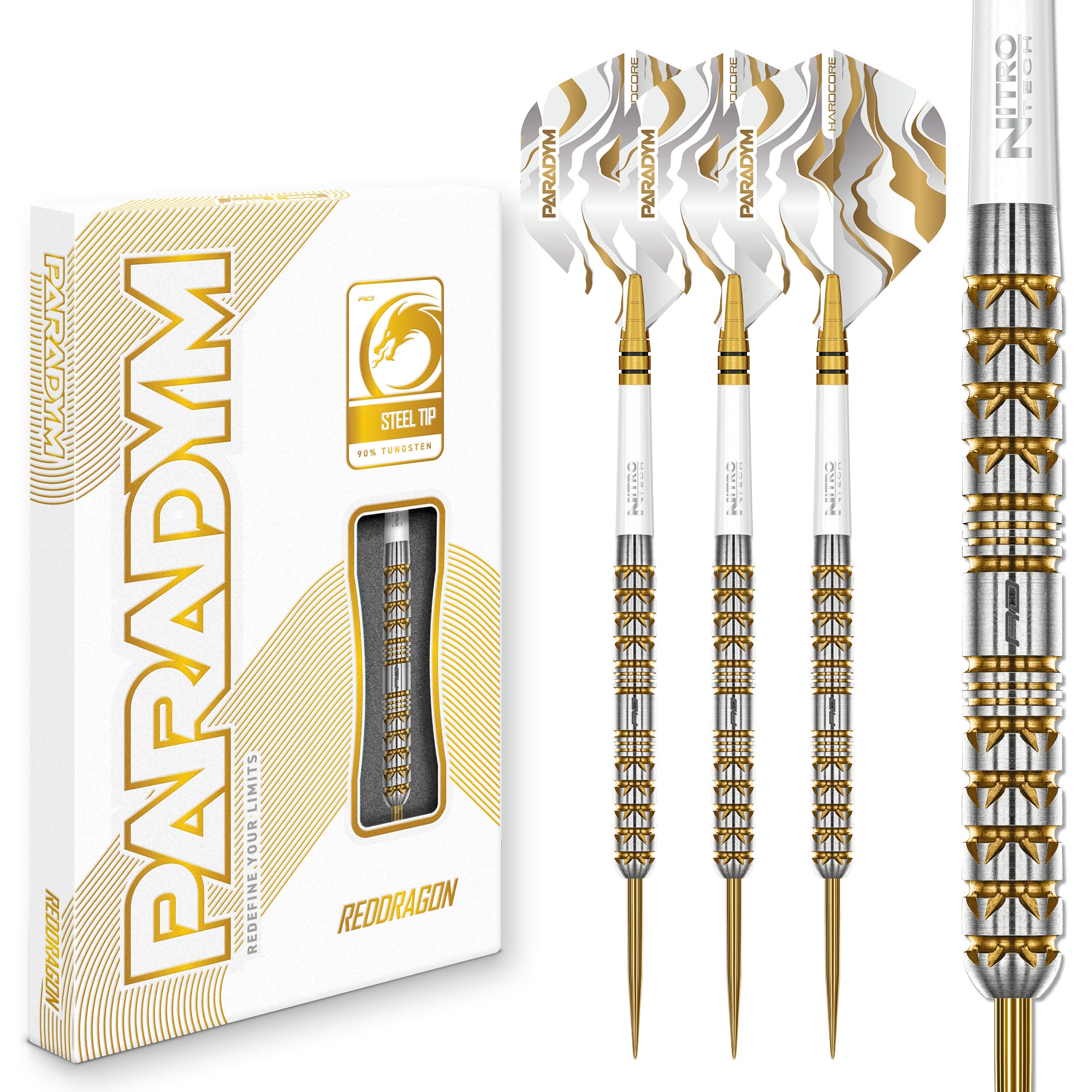 Red Dragon Paradym Gold - Parrallel - 90% Tungsten Darts - 22g 24g 26g