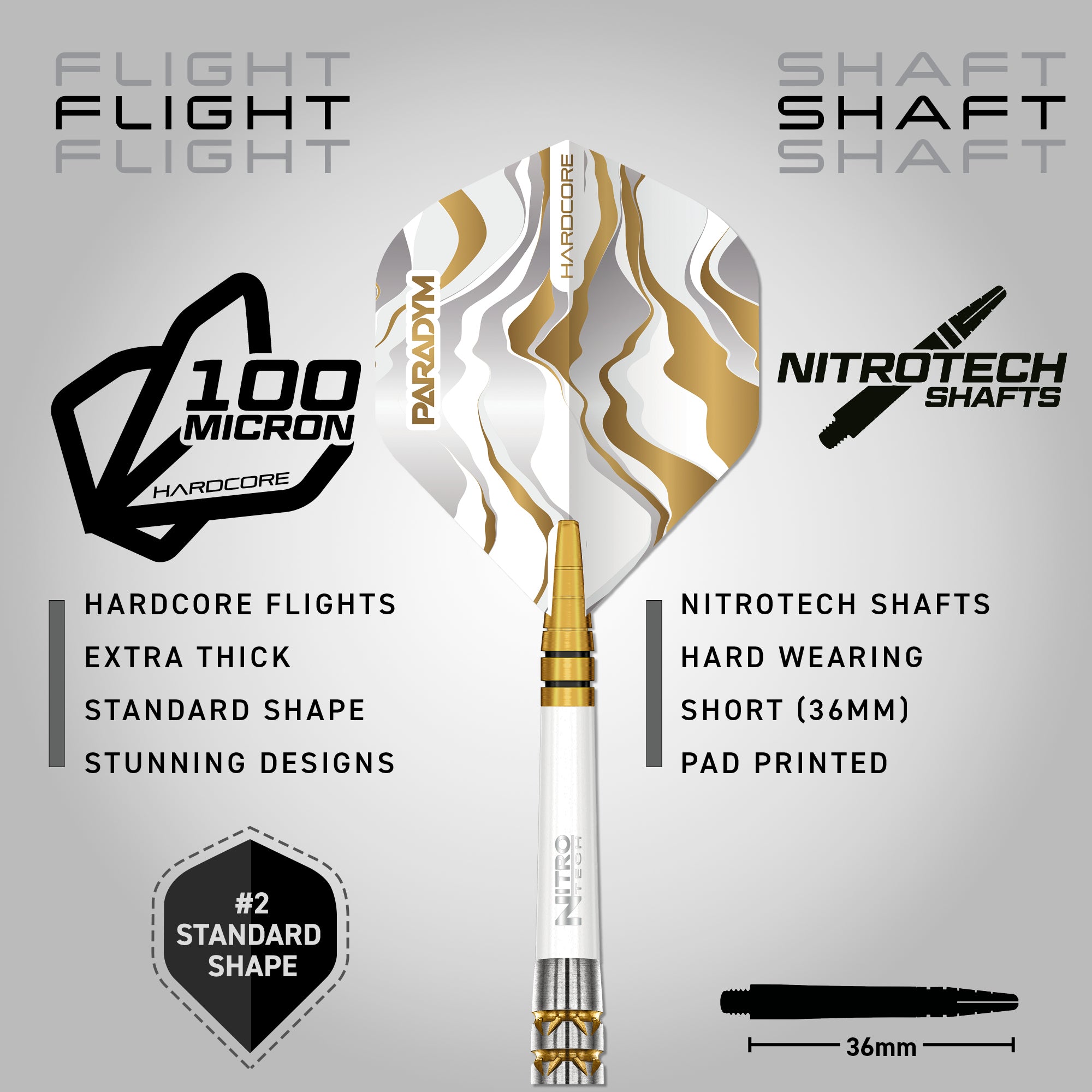Red Dragon Paradym Gold - Parrallel - 90% Tungsten Darts - 22g 24g 26g