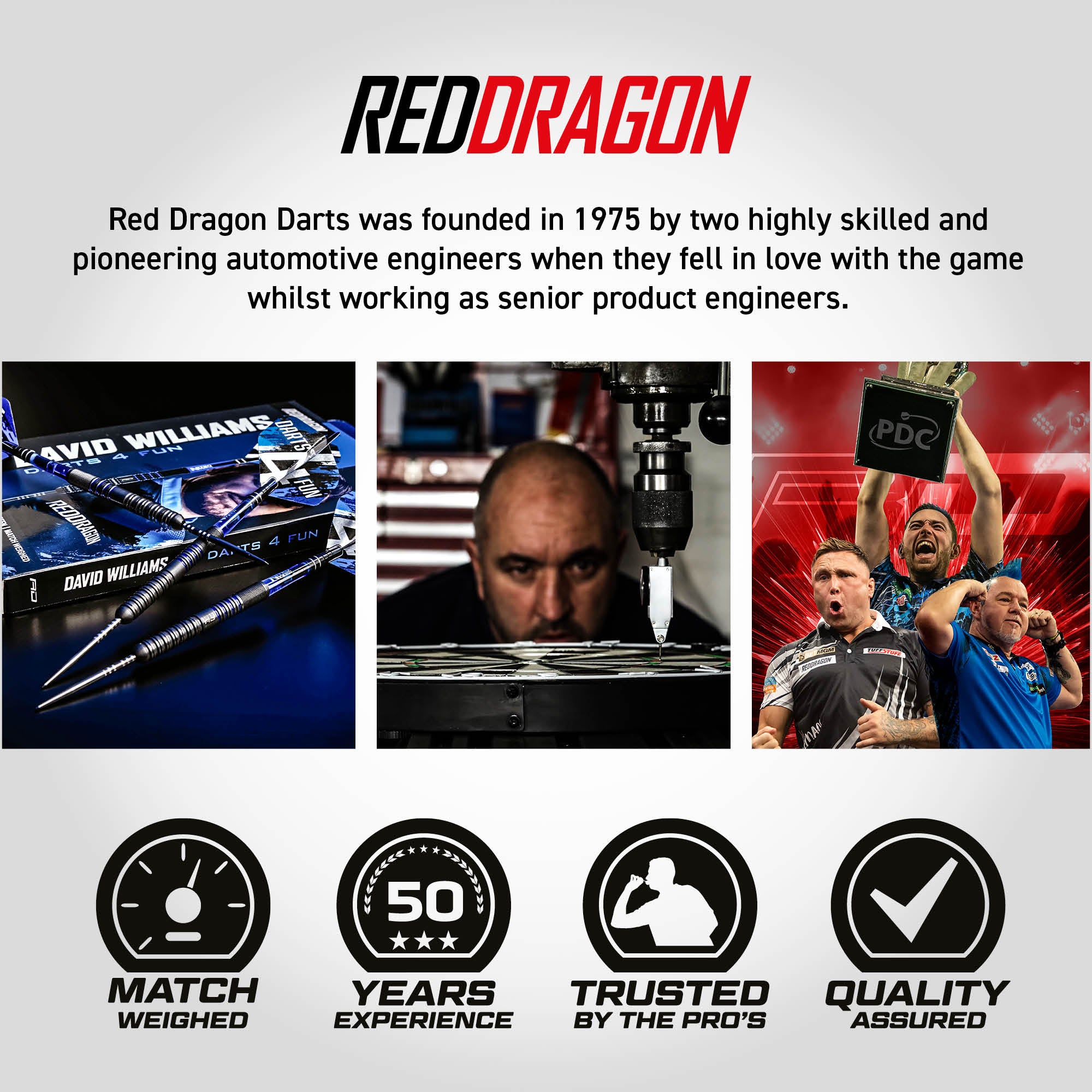 Red Dragon David Williams V1 - 90% Tungsten Darts - 23g