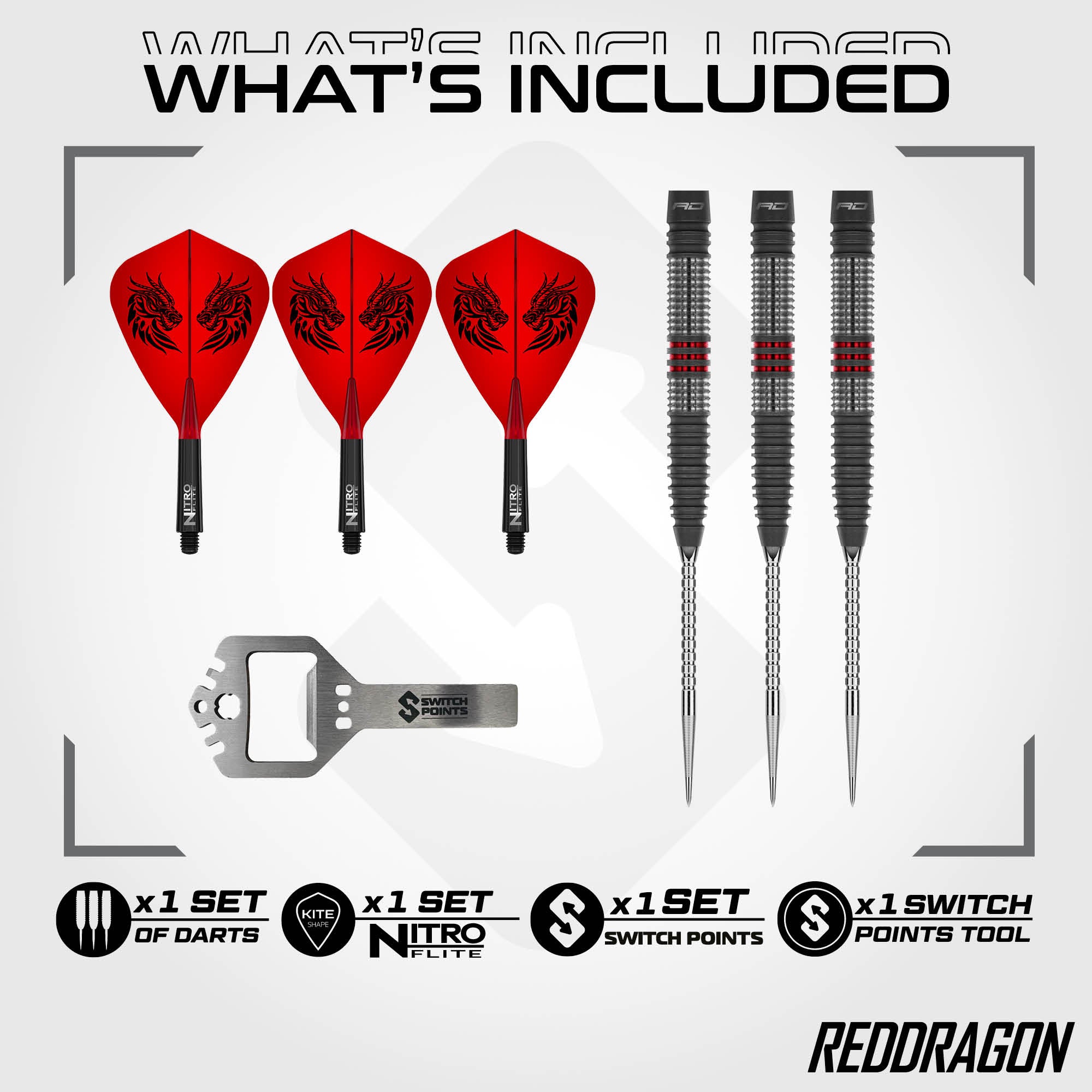 Red Dragon Jonny Clayton - Hiraeth - Switch Points Darts - 90% Tungsten - 22g 23g