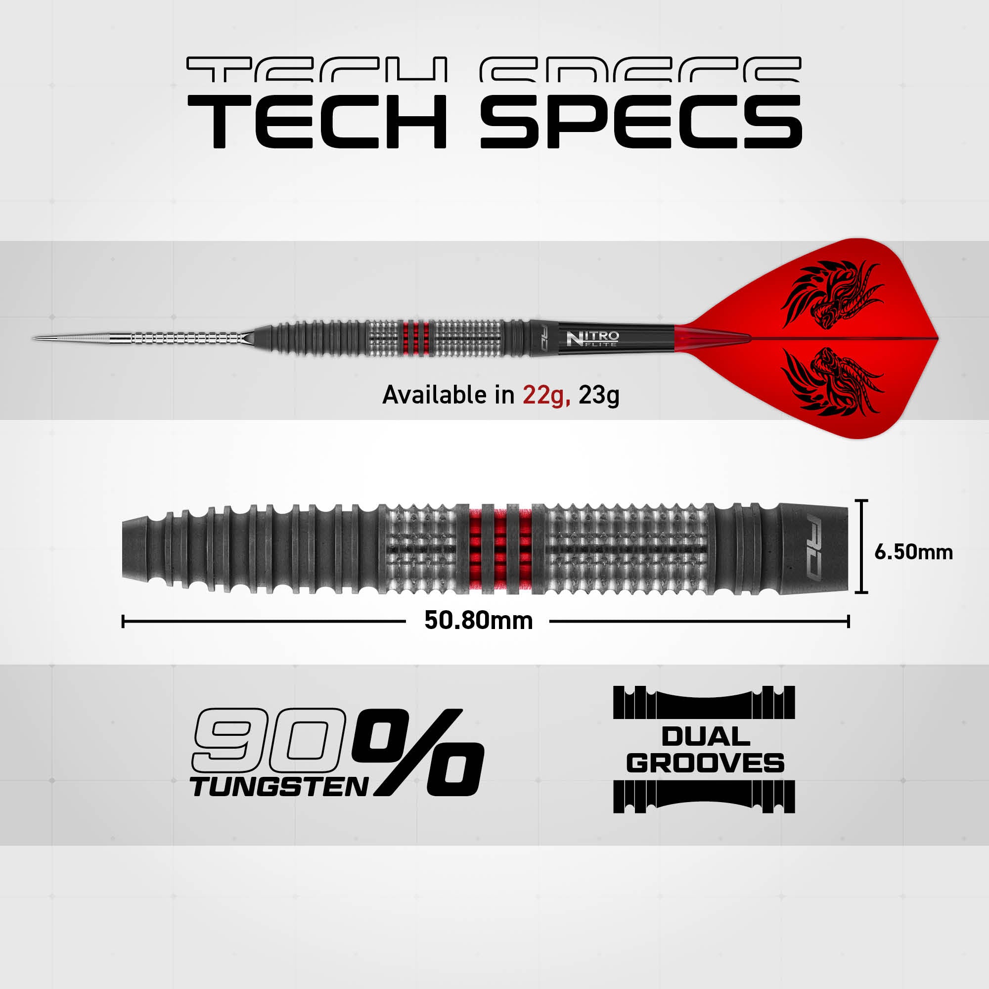 Red Dragon Jonny Clayton - Hiraeth - Switch Points Darts - 90% Tungsten - 22g 23g