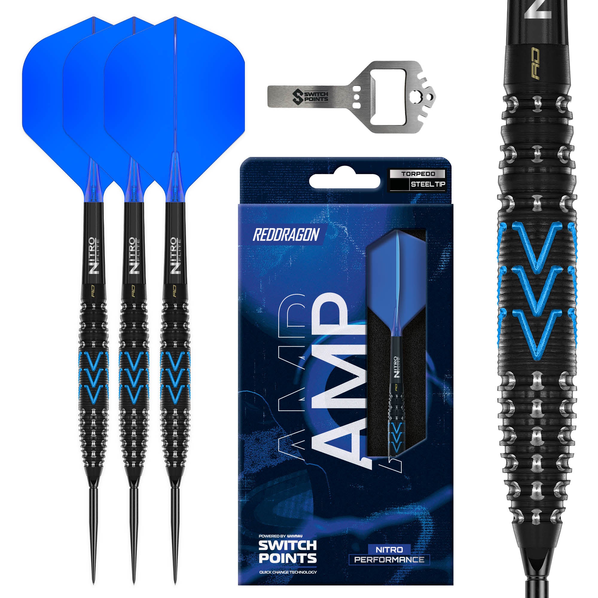 Red Dragon Amp Darts - Torpedo - Switch Points - 90% Tungsten Darts - 24g 26g