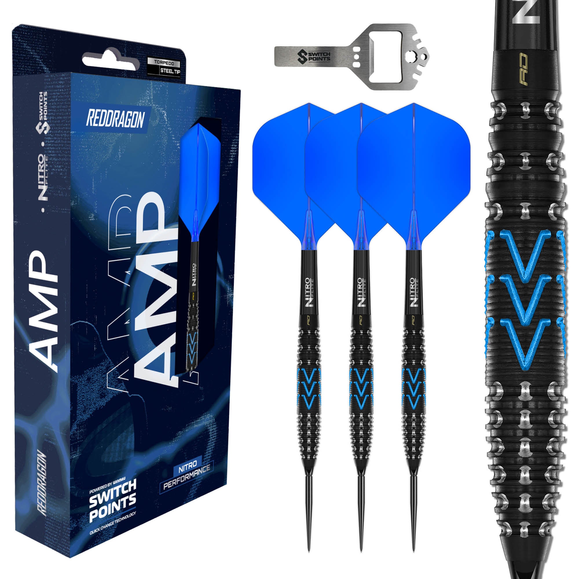 Red Dragon Amp Darts - Torpedo - Switch Points - 90% Tungsten Darts - 24g 26g