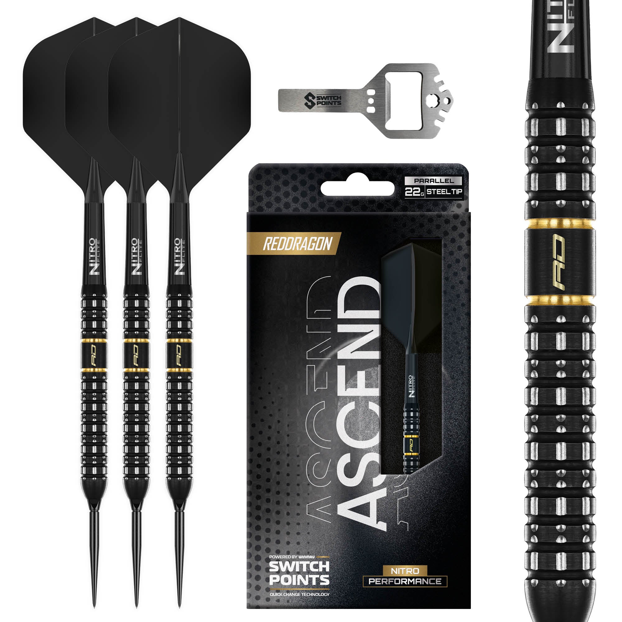 Red Dragon Ascend Darts - Parallel - Switch Points - 90% Tungsten Darts - 22g 23g 24g