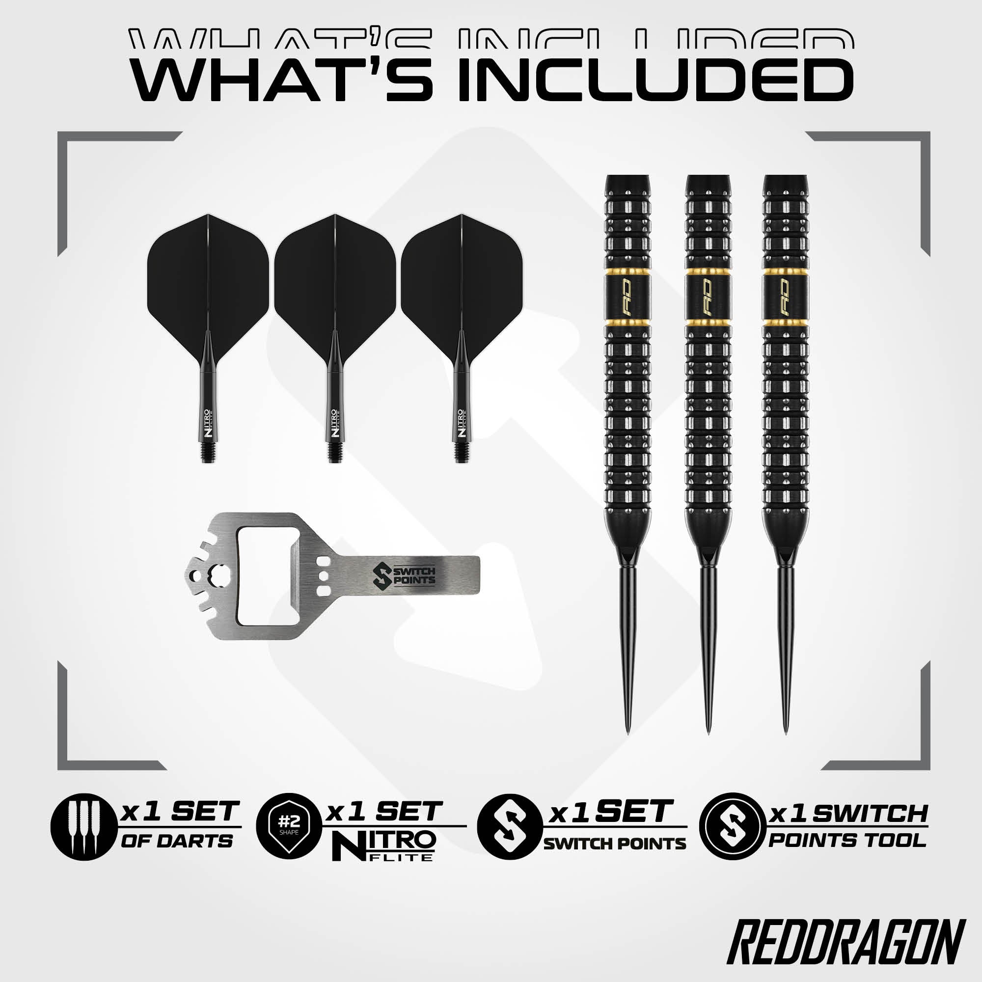 Red Dragon Ascend Darts - Parallel - Switch Points - 90% Tungsten Darts - 22g 23g 24g