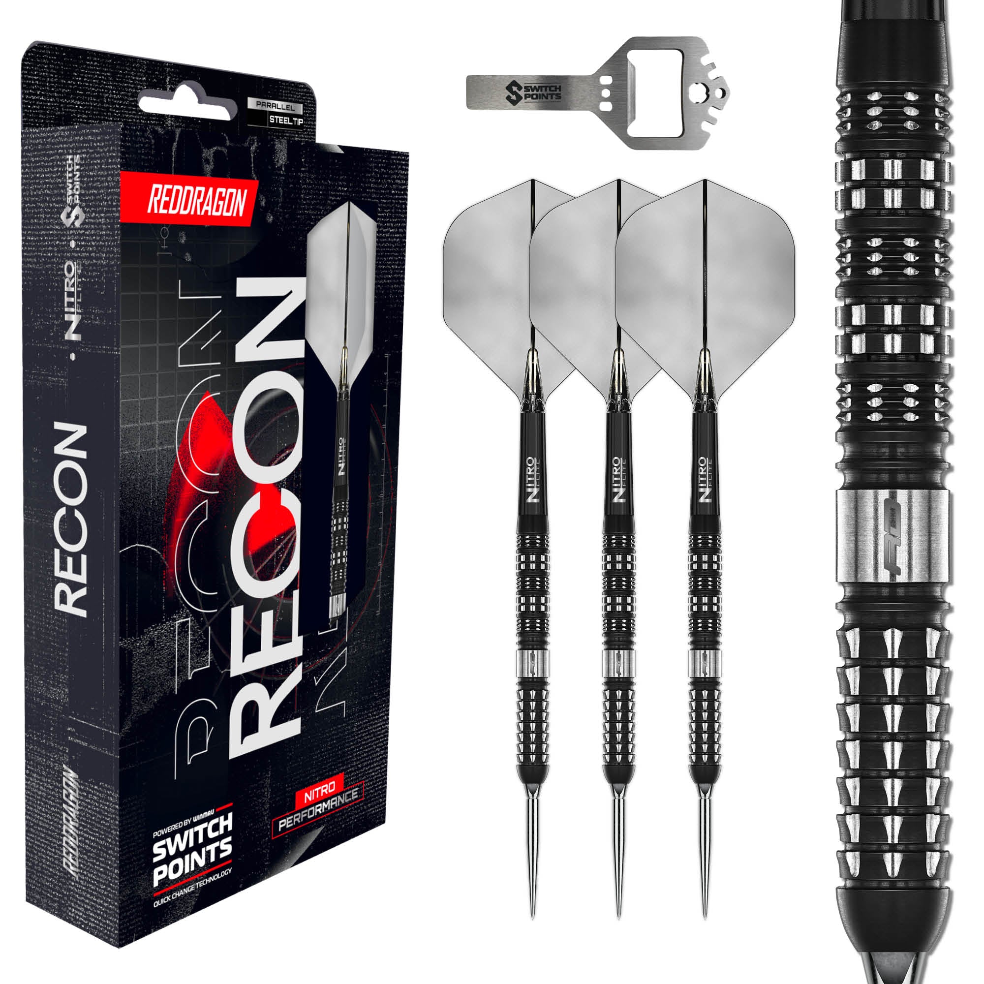 Red Dragon Recon Darts - Parallel - Switch Points - 90% Tungsten Darts - 22g 24g