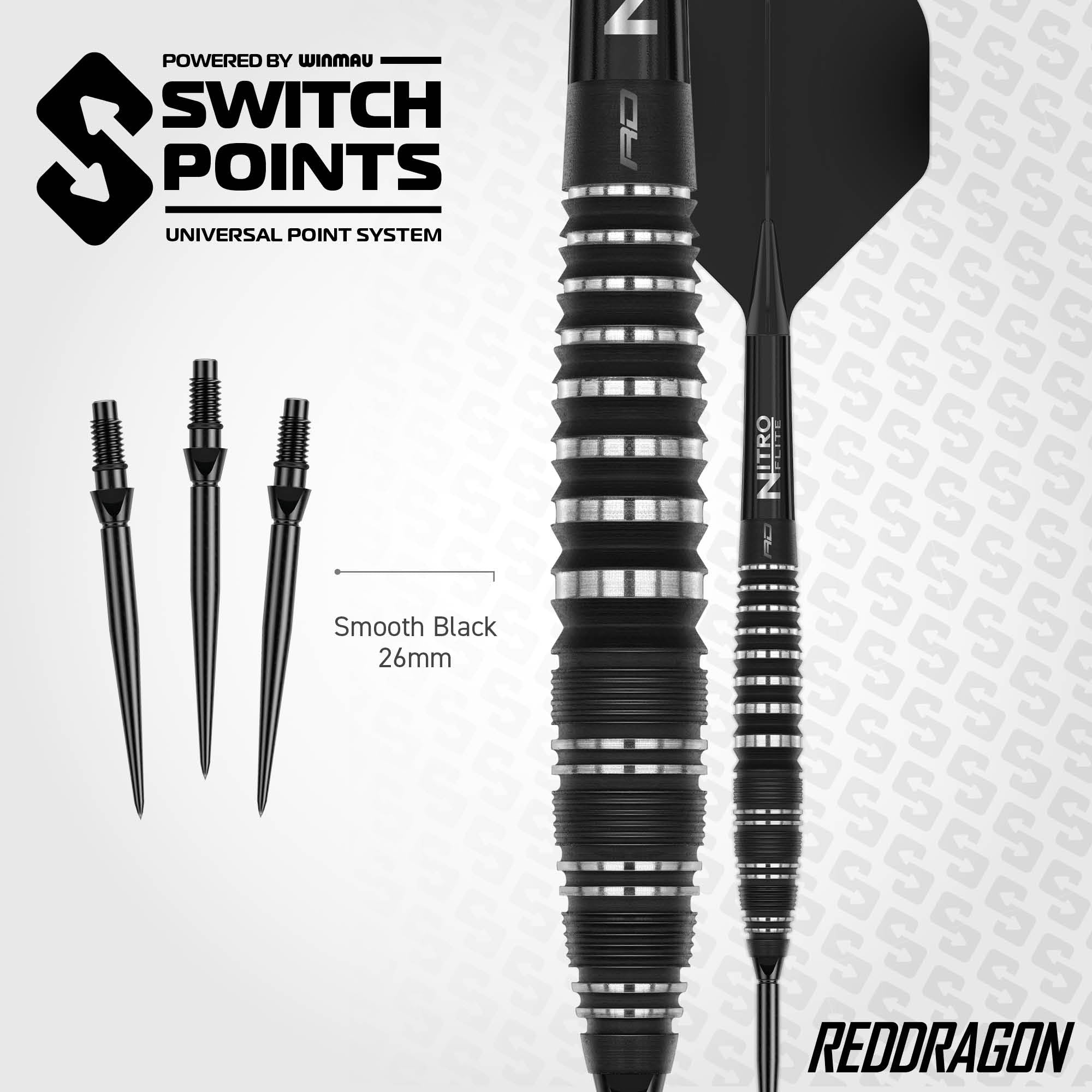 Red Dragon Sable 03 Bomb - Switch Points Darts - 90% Tungsten - 22g 24g 26g