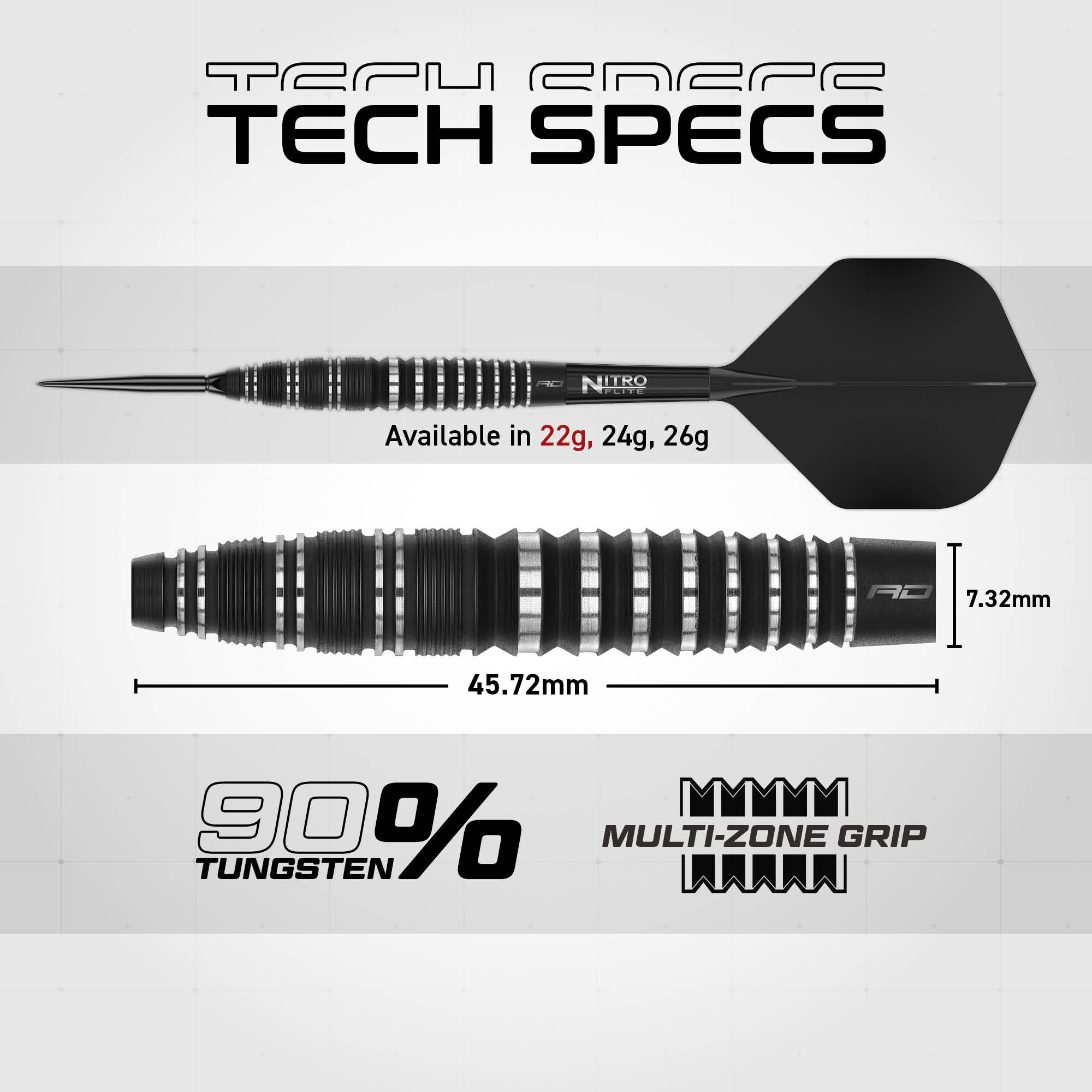 Red Dragon Sable 03 Bomb - Switch Points Darts - 90% Tungsten - 22g 24g 26g