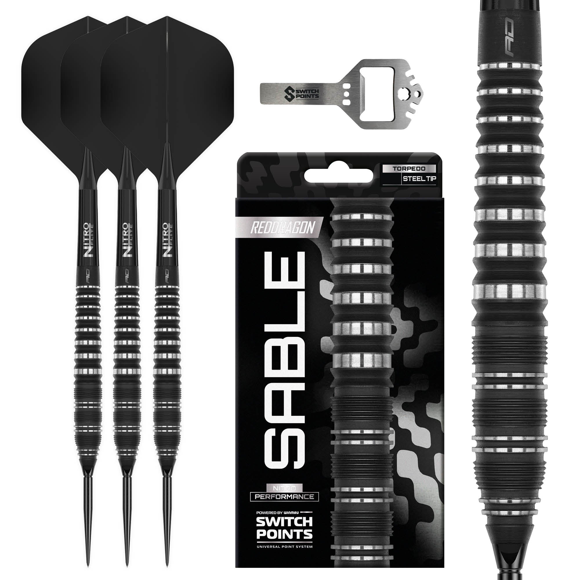 Red Dragon Sable 02 Torpedo - Switch Points Darts - 90% Tungsten - 23g 24g 25g