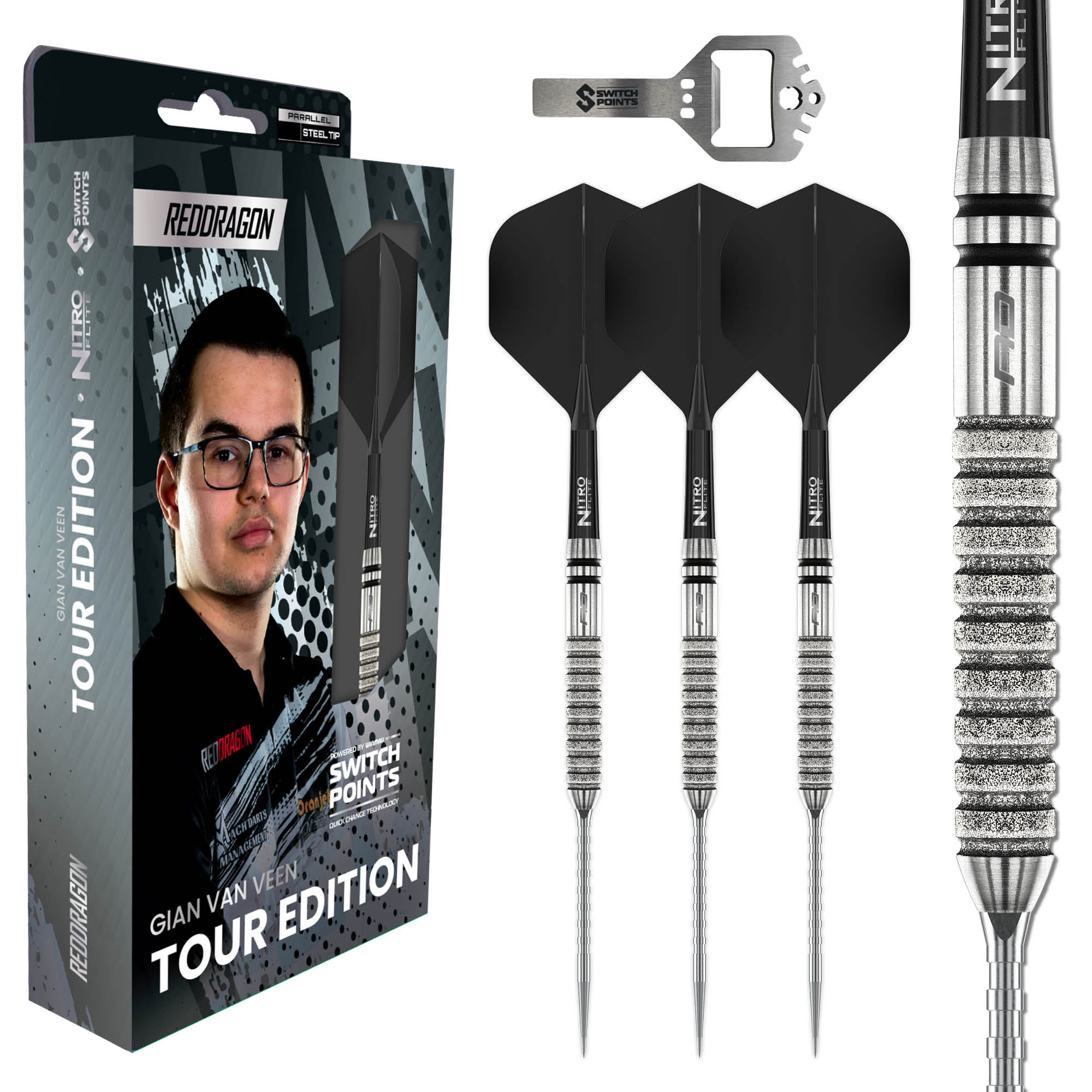 Red Dragon Gian Van Even - Tour Edition - Switch Points Darts - 90% Tungsten - 21g