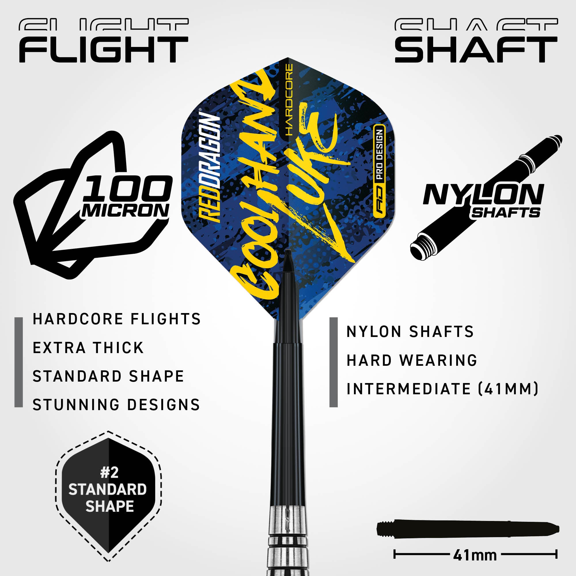 Red Dragon Luke Cool Hand Humphries Brass SE Steel Tip Darts Set - 21g