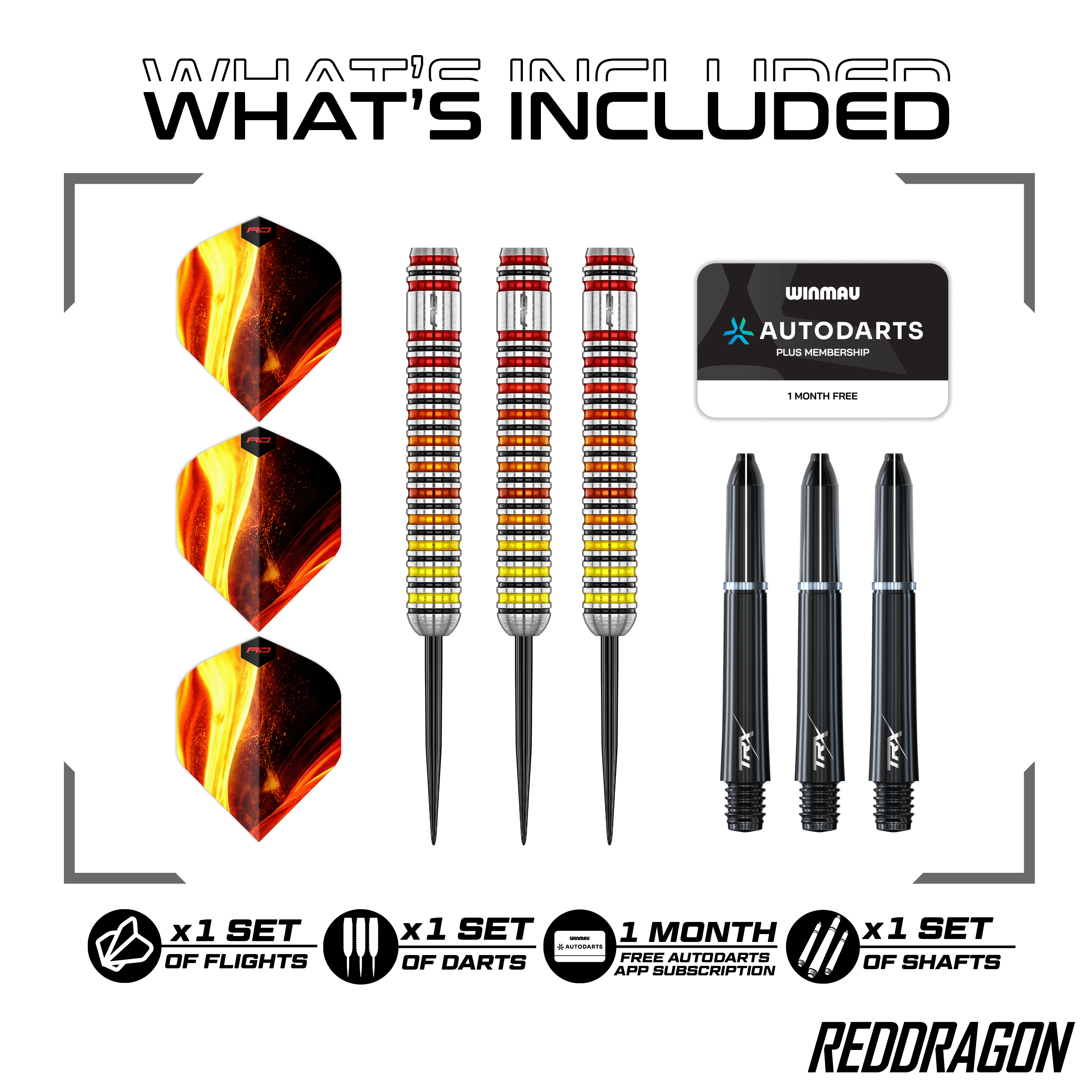 Red Dragon Furnace - 90% Tungsten Core Steel Tip Darts - 22g 24g